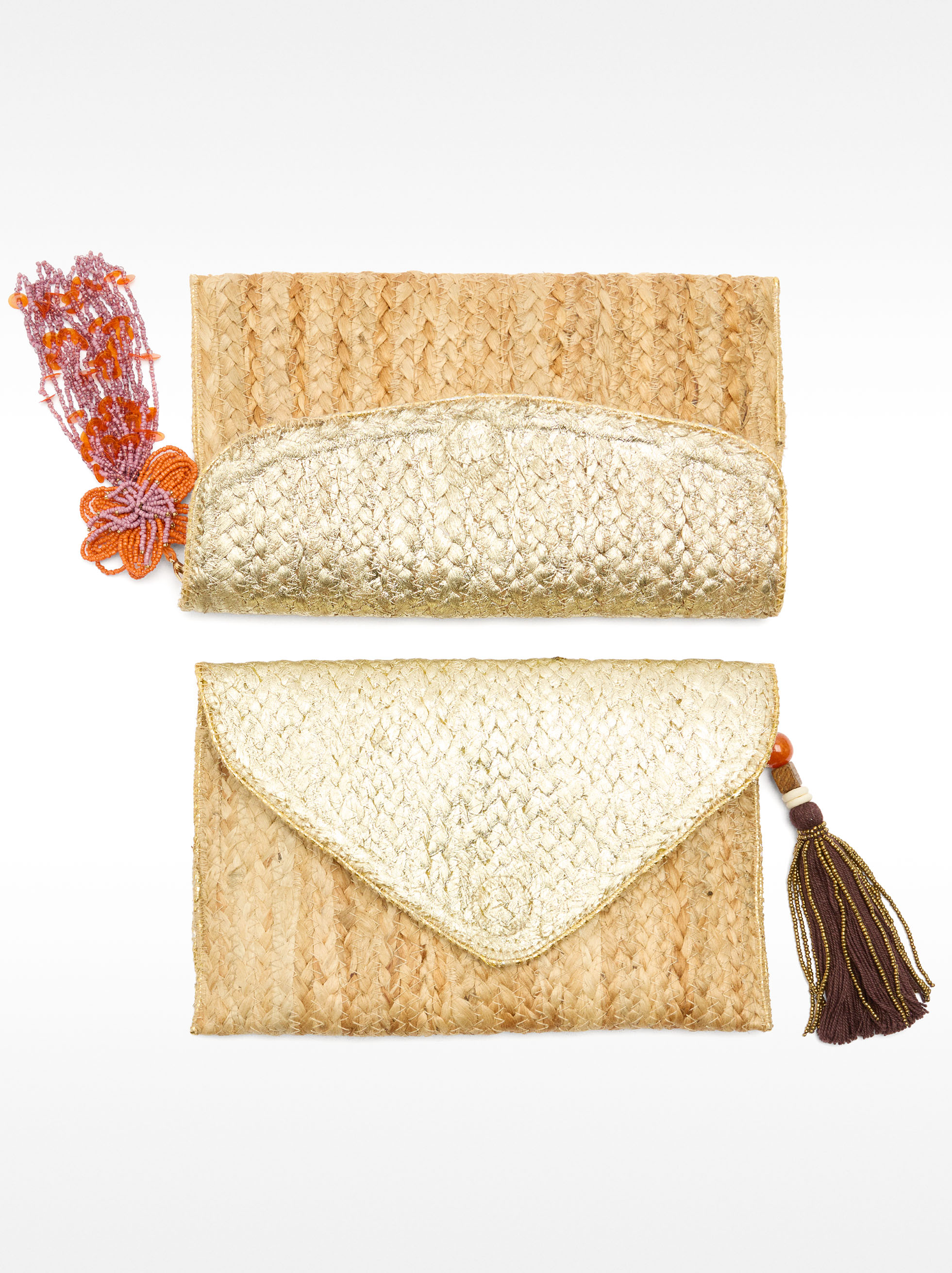 Metalized jute party bag image number 4.0