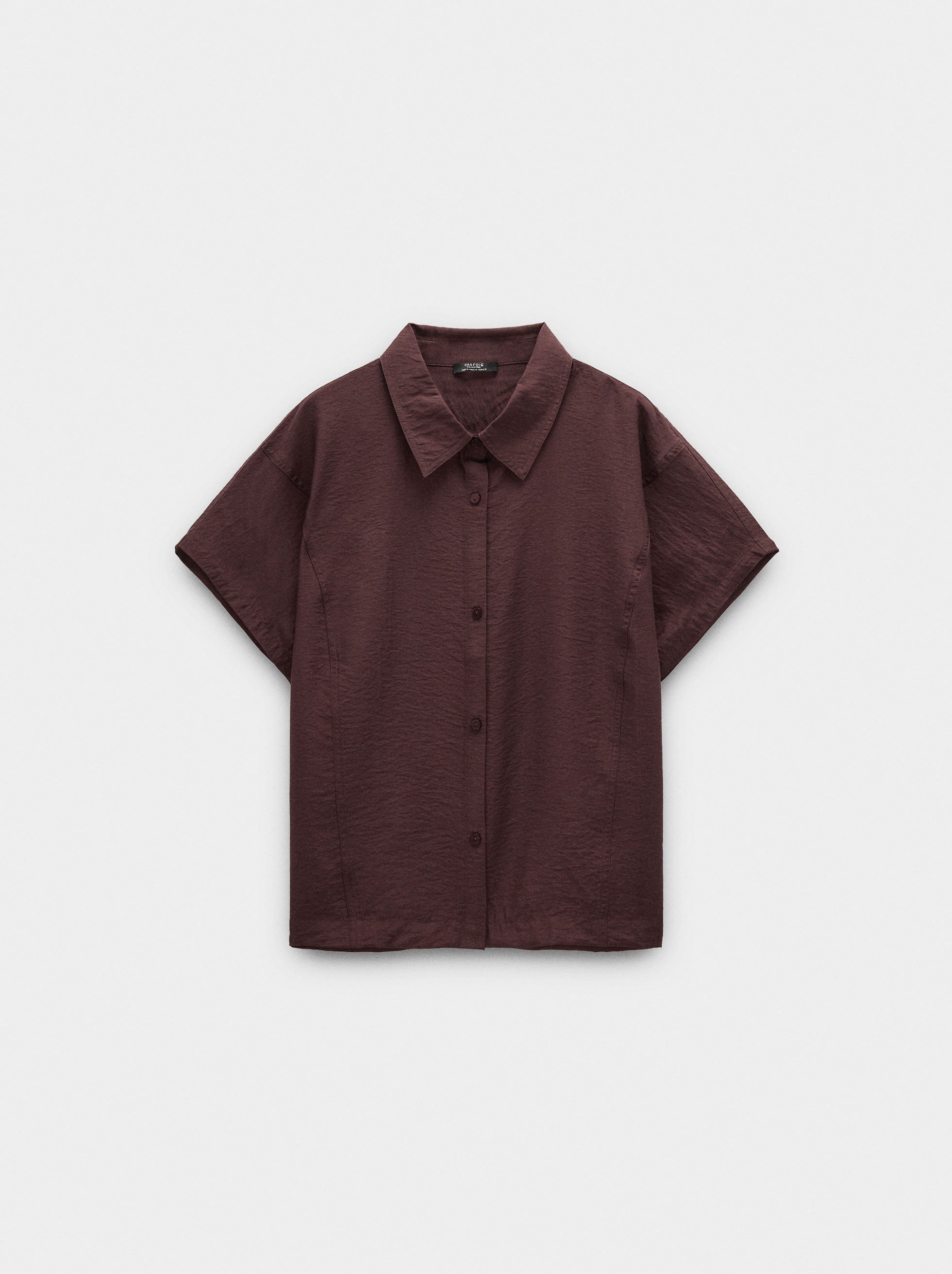 Camisa manga corta efecto arrugado image number 4.0