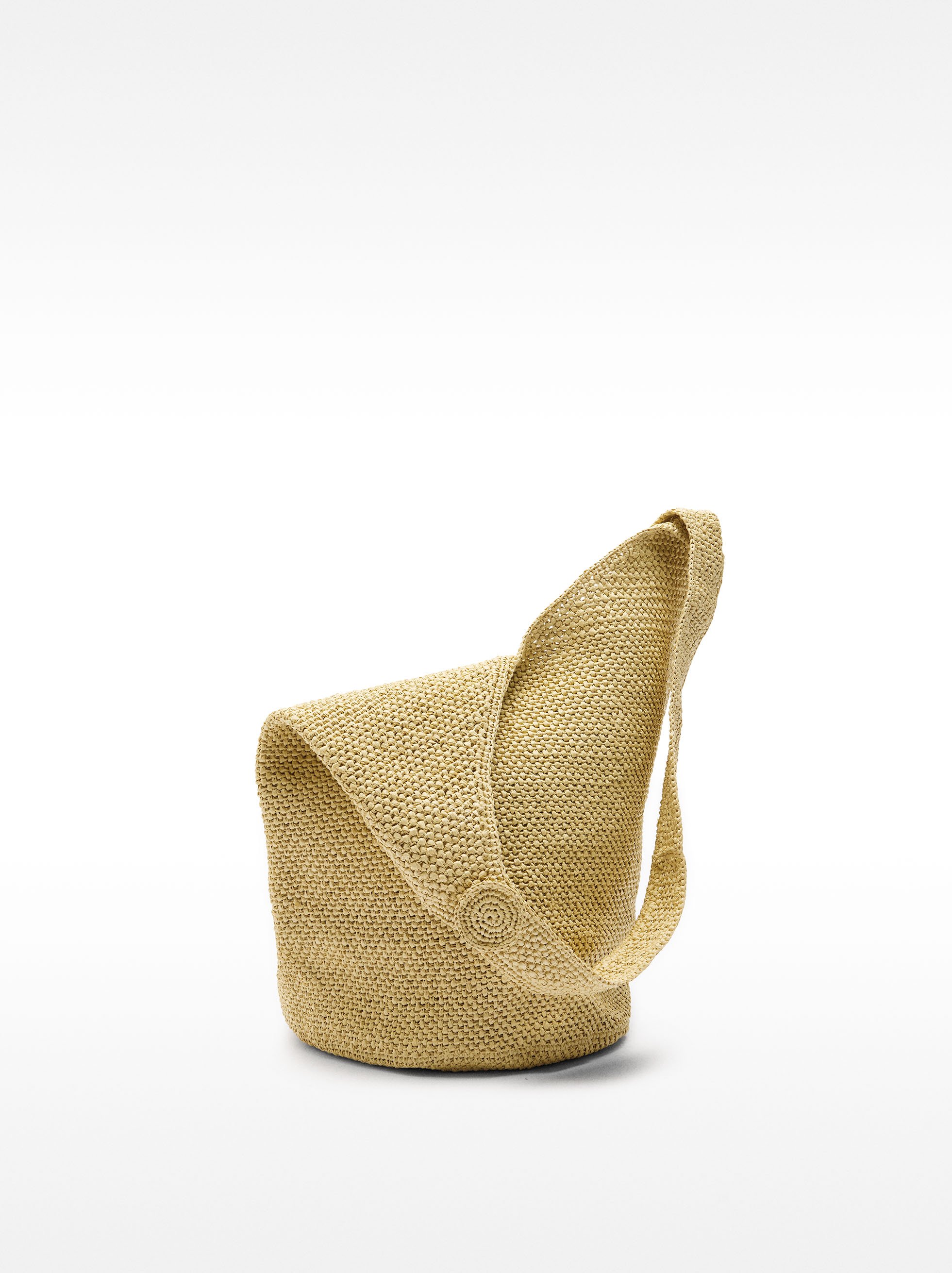 Straw-effect shoulder bag with side detail image number 3.0