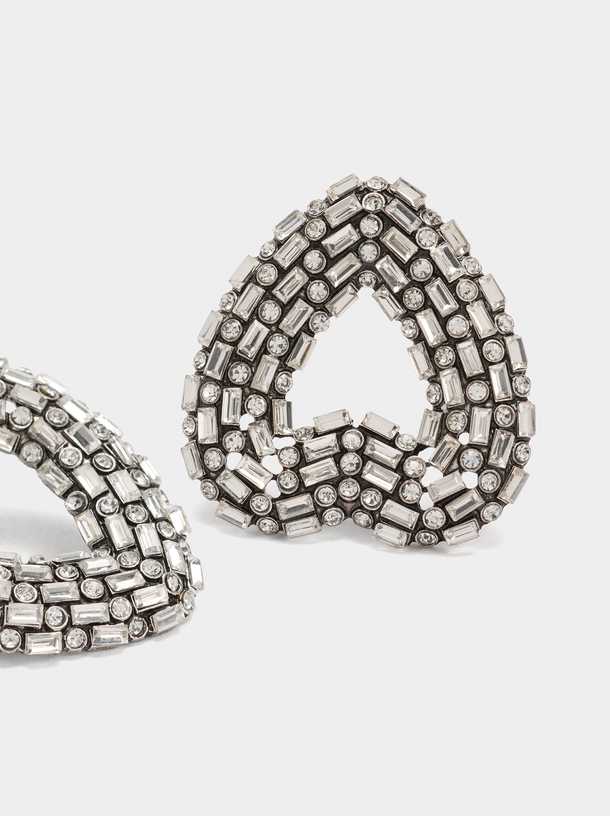 Maxi heart earrings with crystals image number 2.0