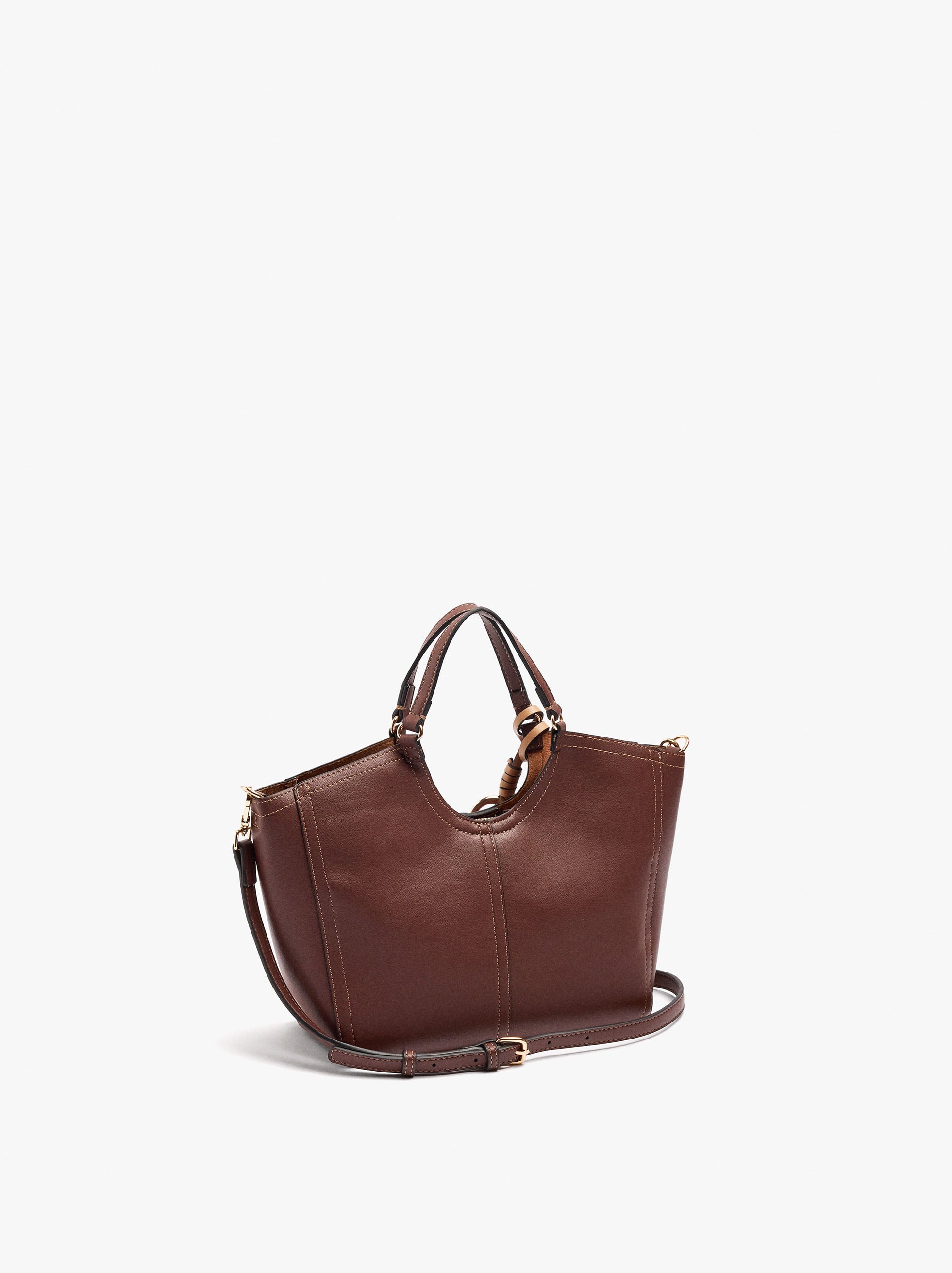 Sac cabas lisse avec fermeture &eacute;clair image number 2.0