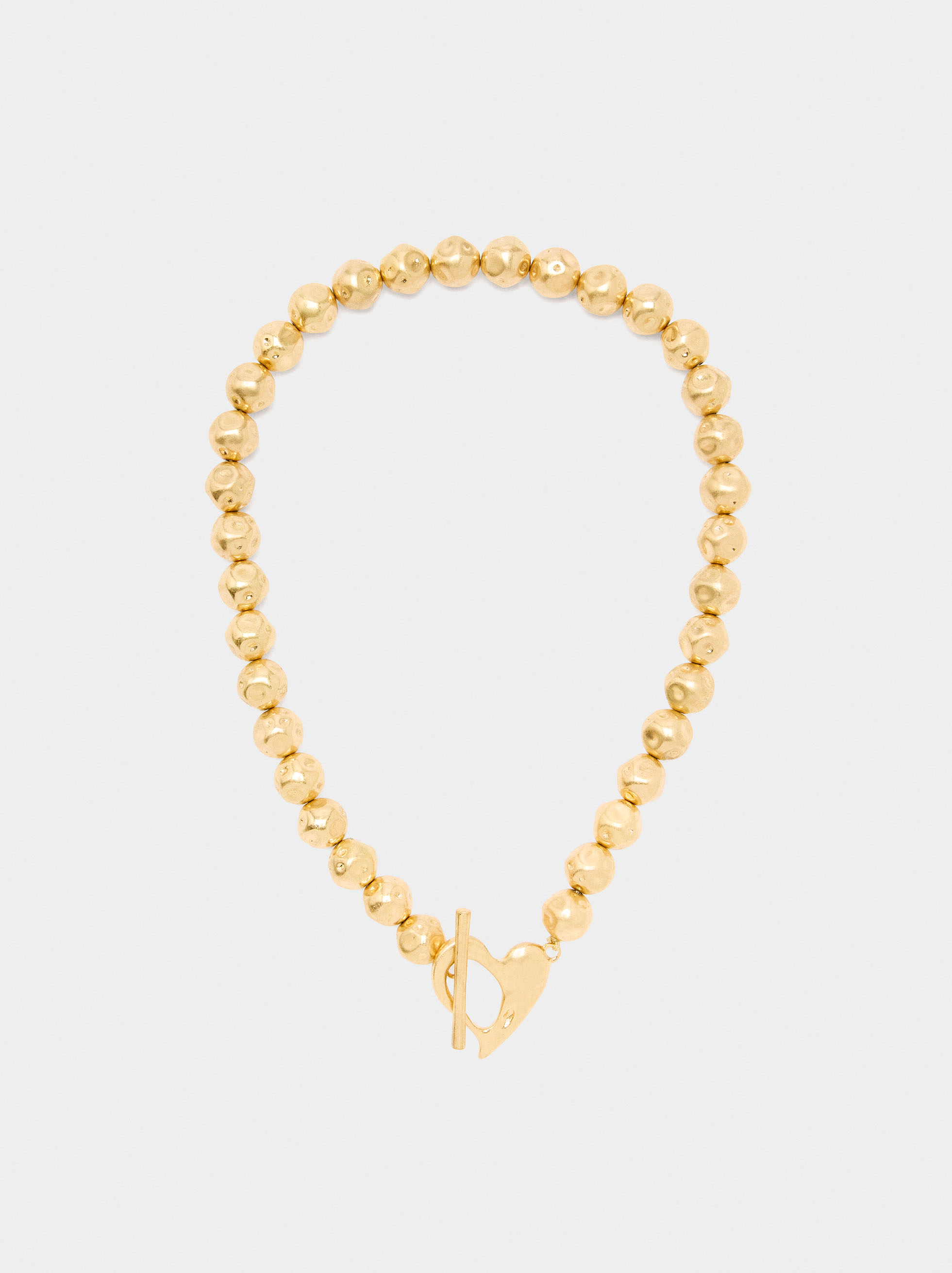 Short necklace with beads stone effect image number 0.0