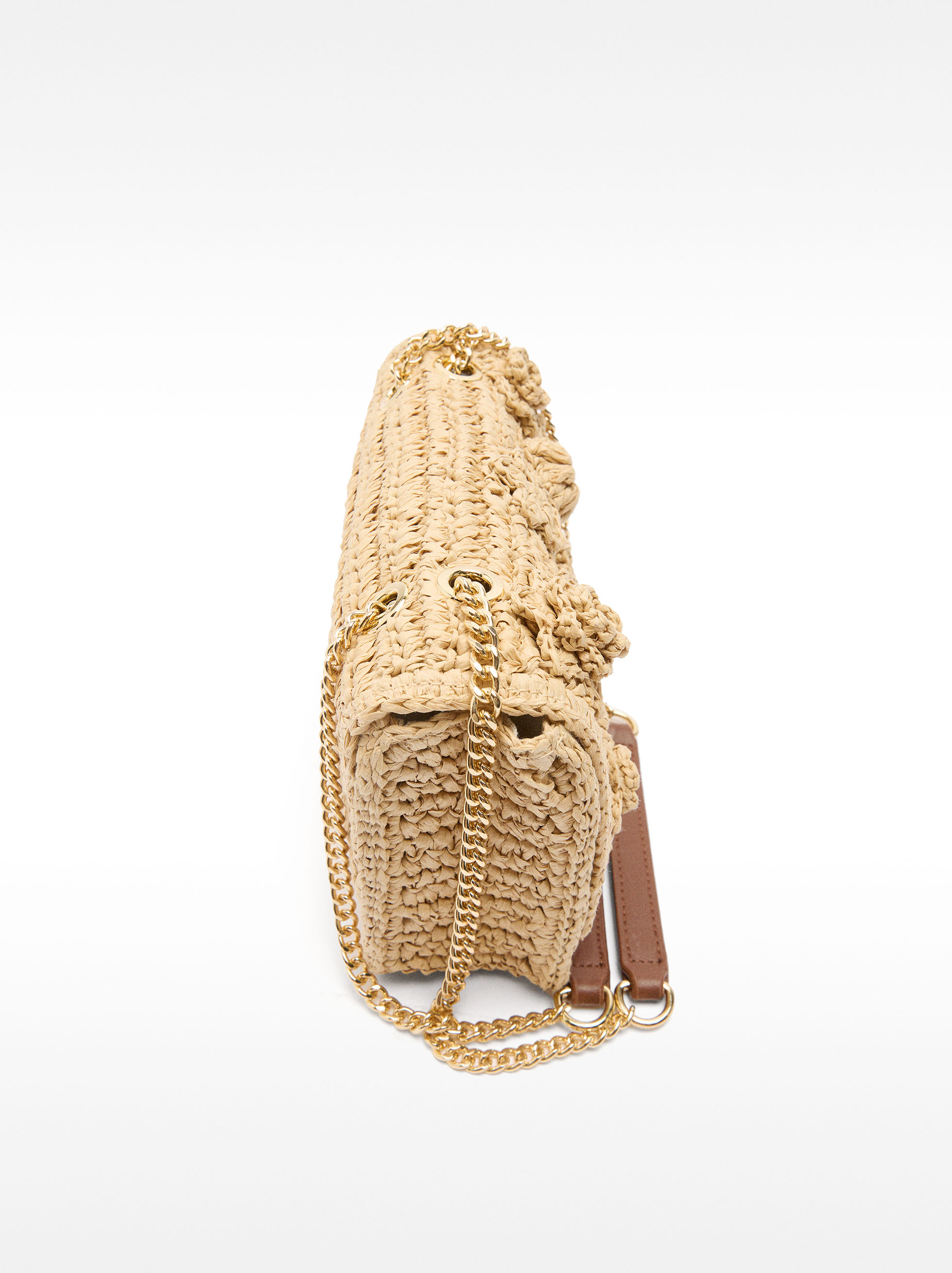 Straw-effect shoulder bag  image number 3.0