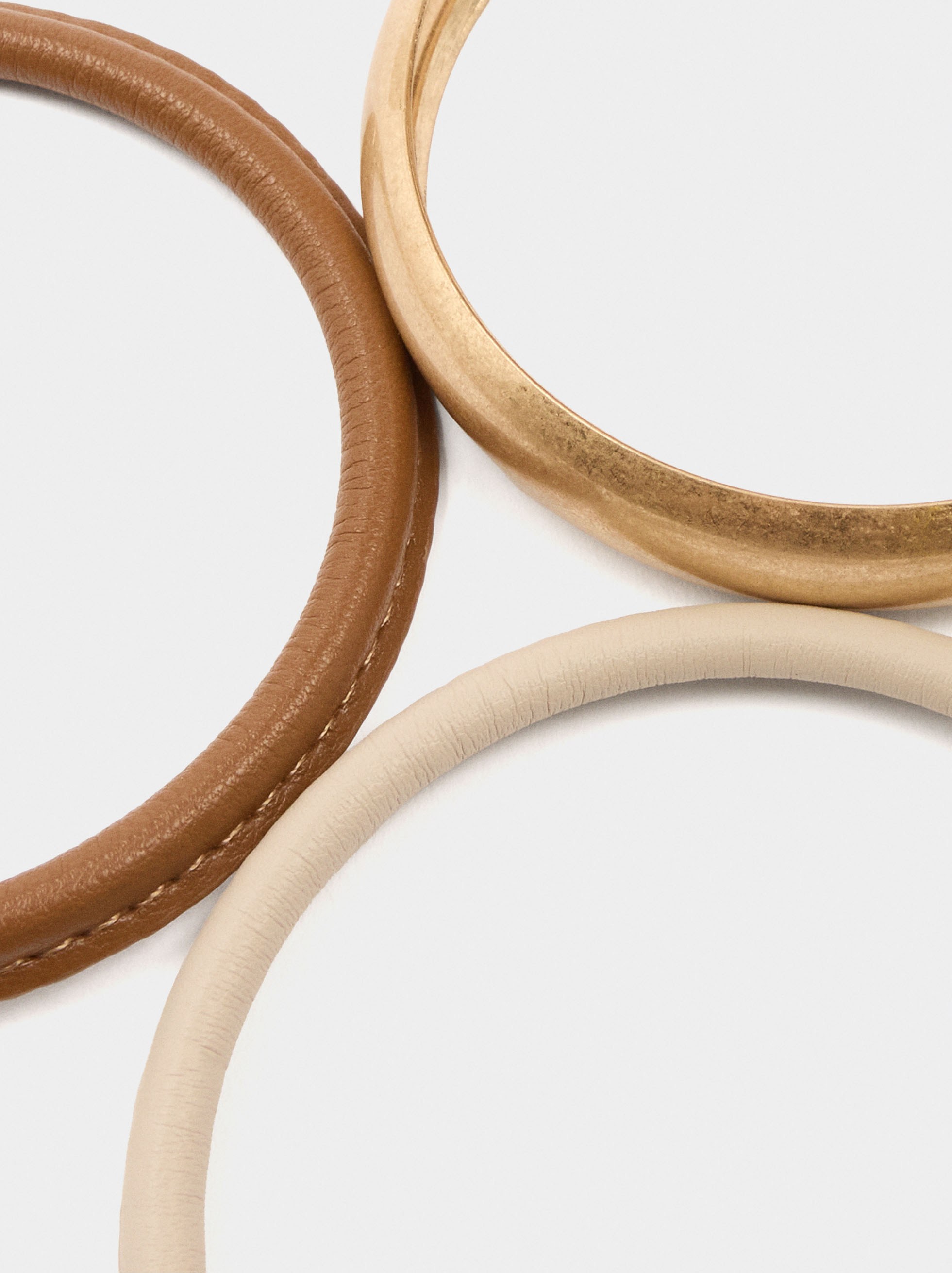 Set of bracelets with leather-effect image number 1.0