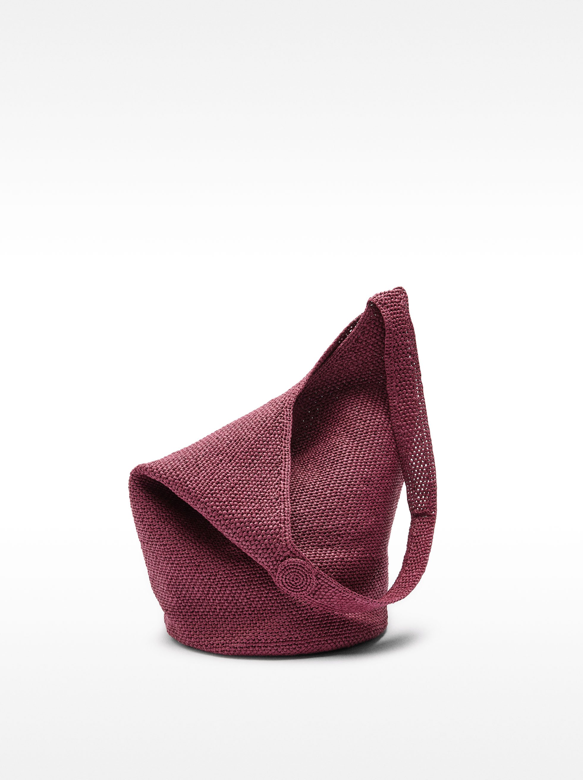 Straw-effect shoulder bag with side detail image number 3.0