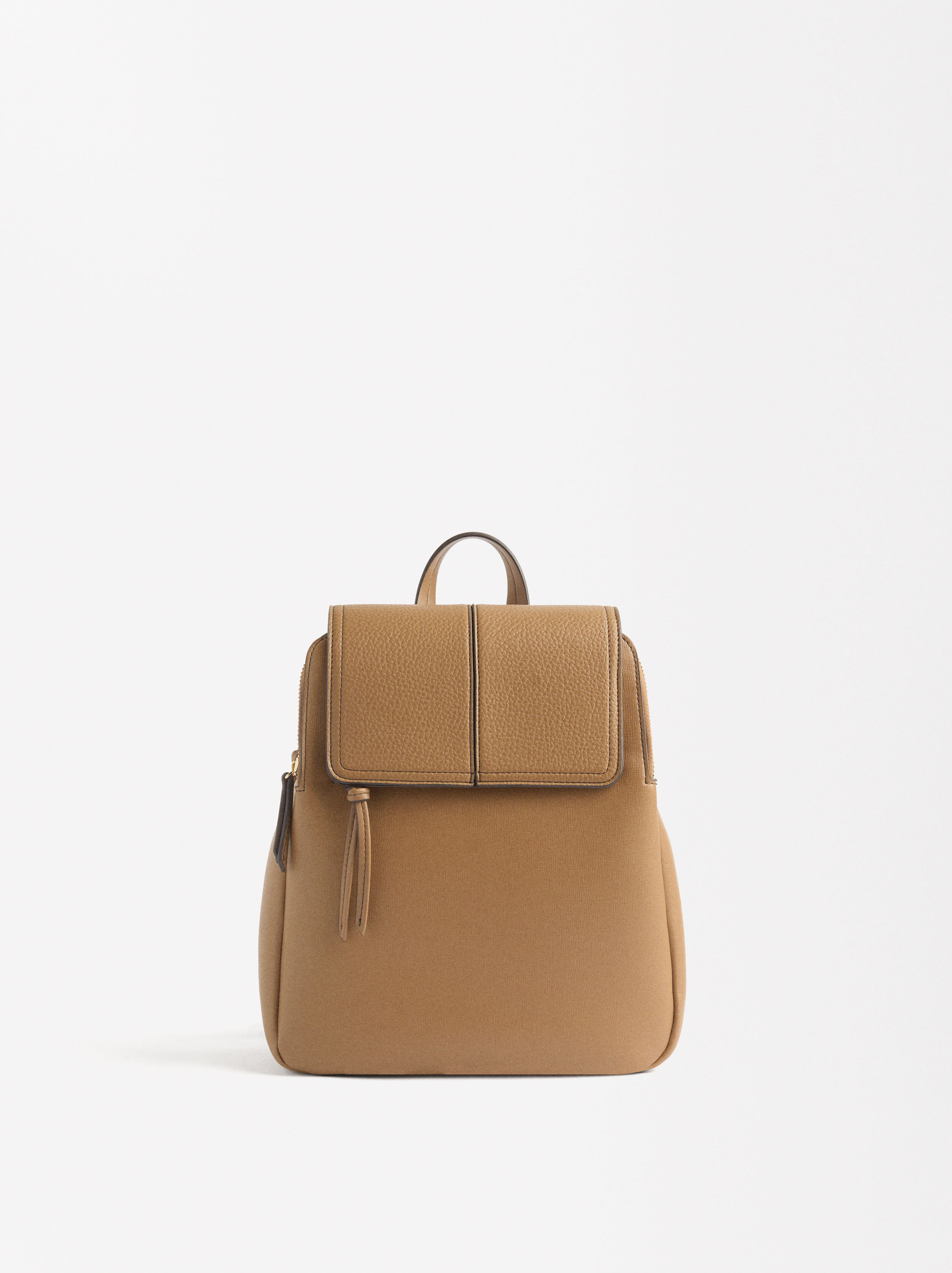 Backpack With Flap Closure Black Parfois