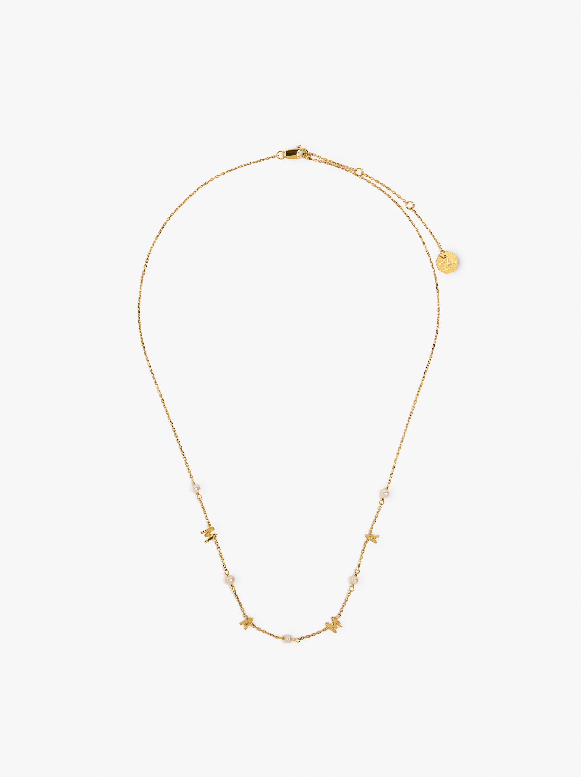 Collar MAMA con perlas de agua dulce - plata de ley 925 image number 1.0