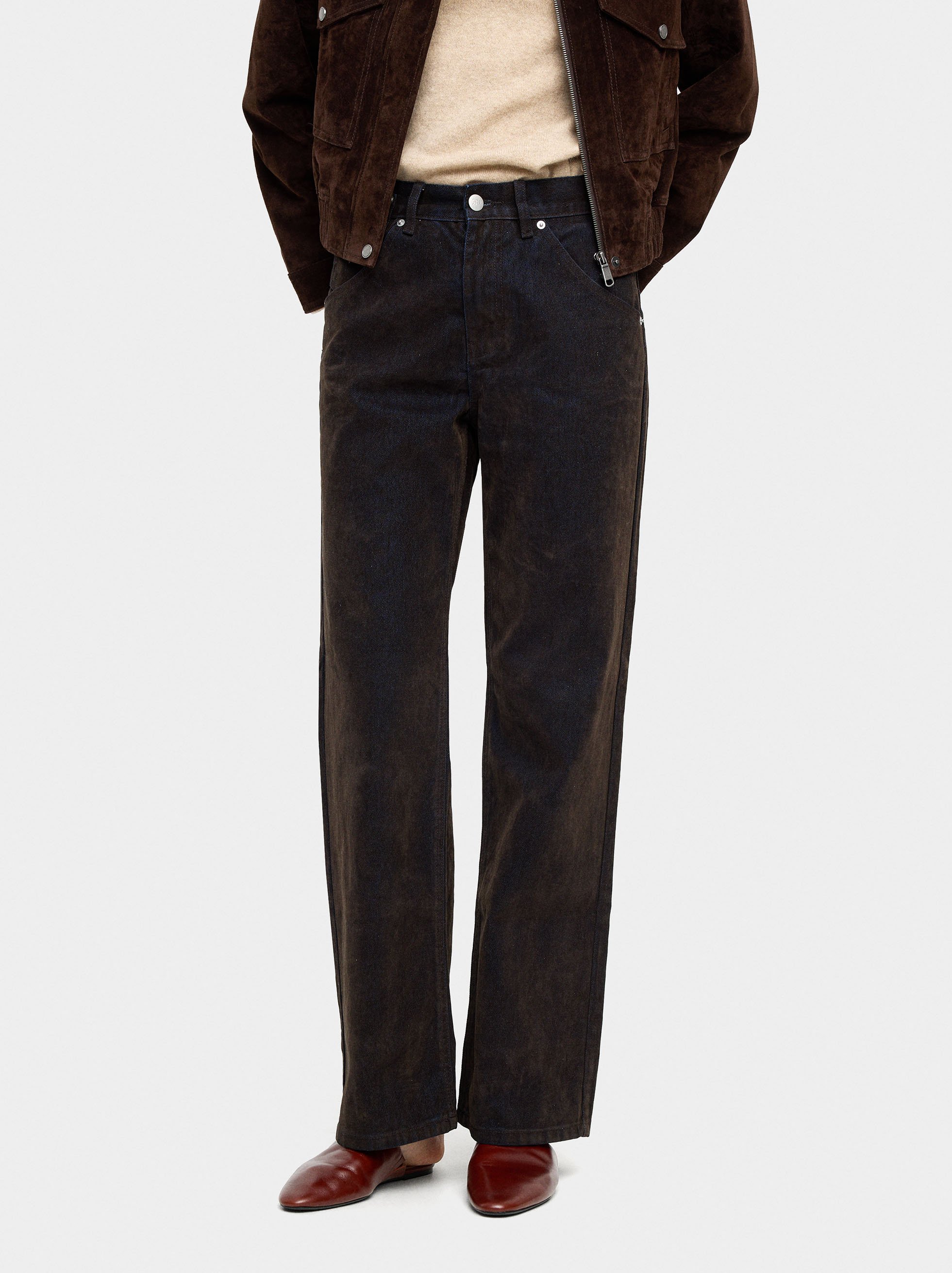 Pantaloni in denim con effetto velluto image number 1.0