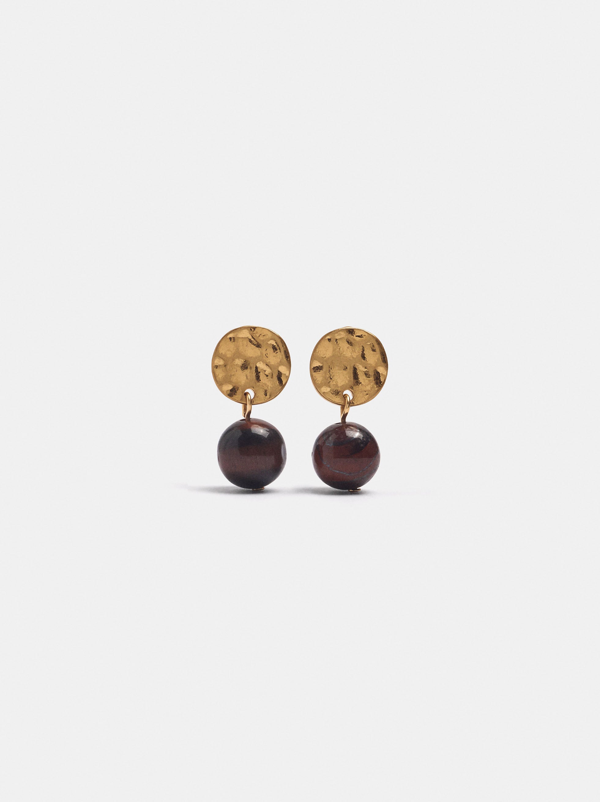 Short earrings with stone image number 0.0