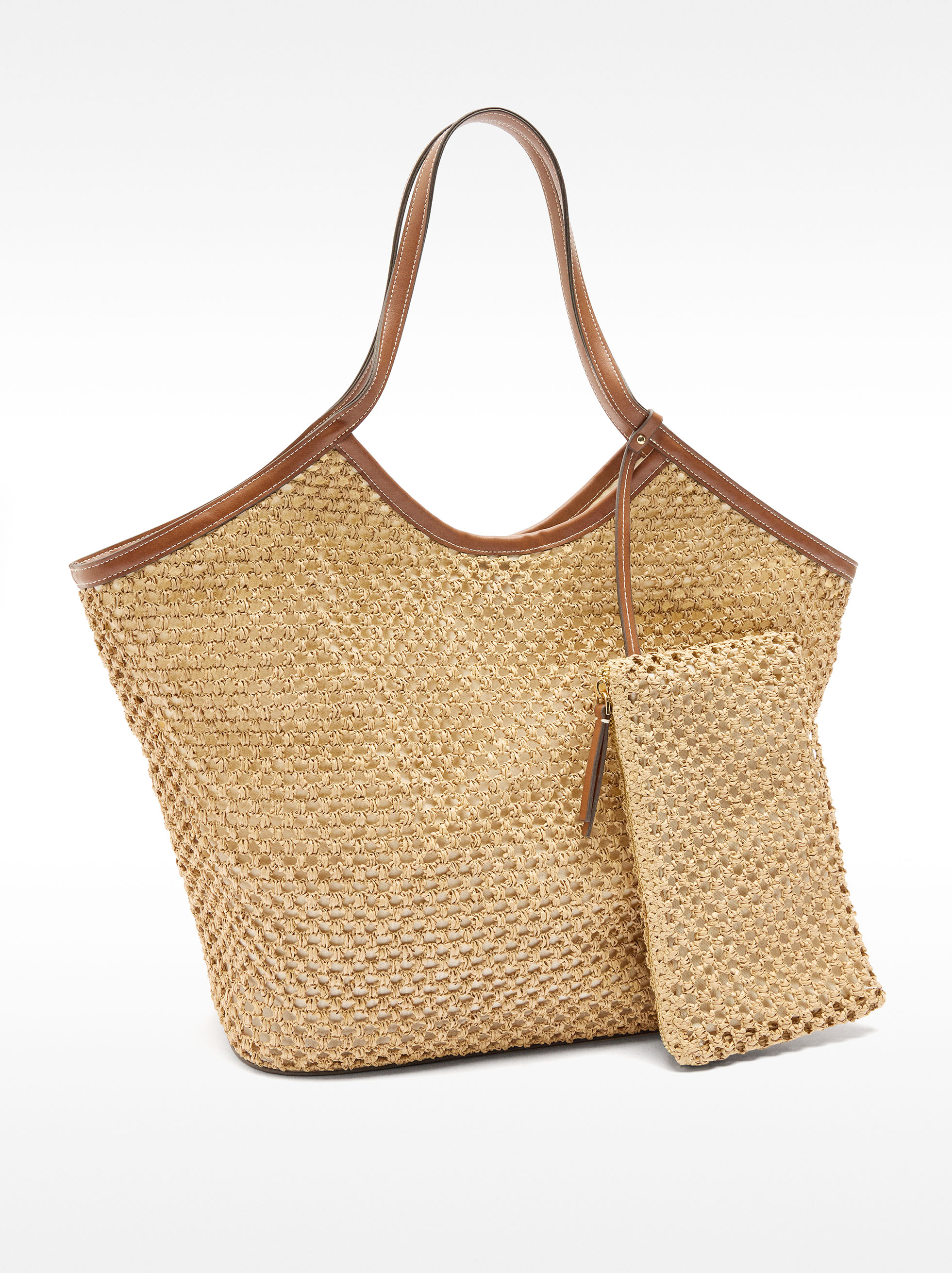 Straw-effect shopper bag, NC, hi-res