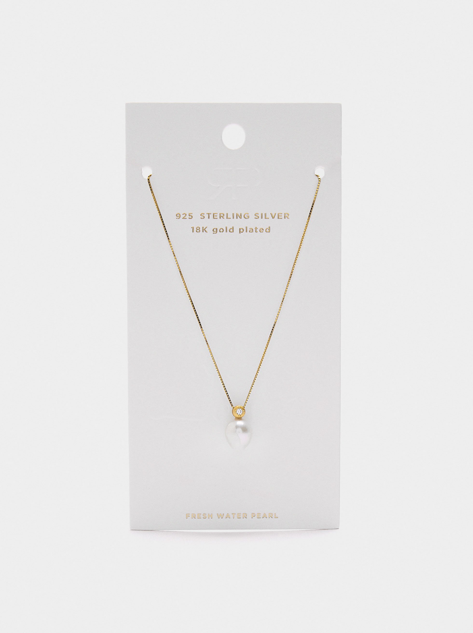 Collar con colgante de perla de agua dulce - plata de ley 925 image number 3.0