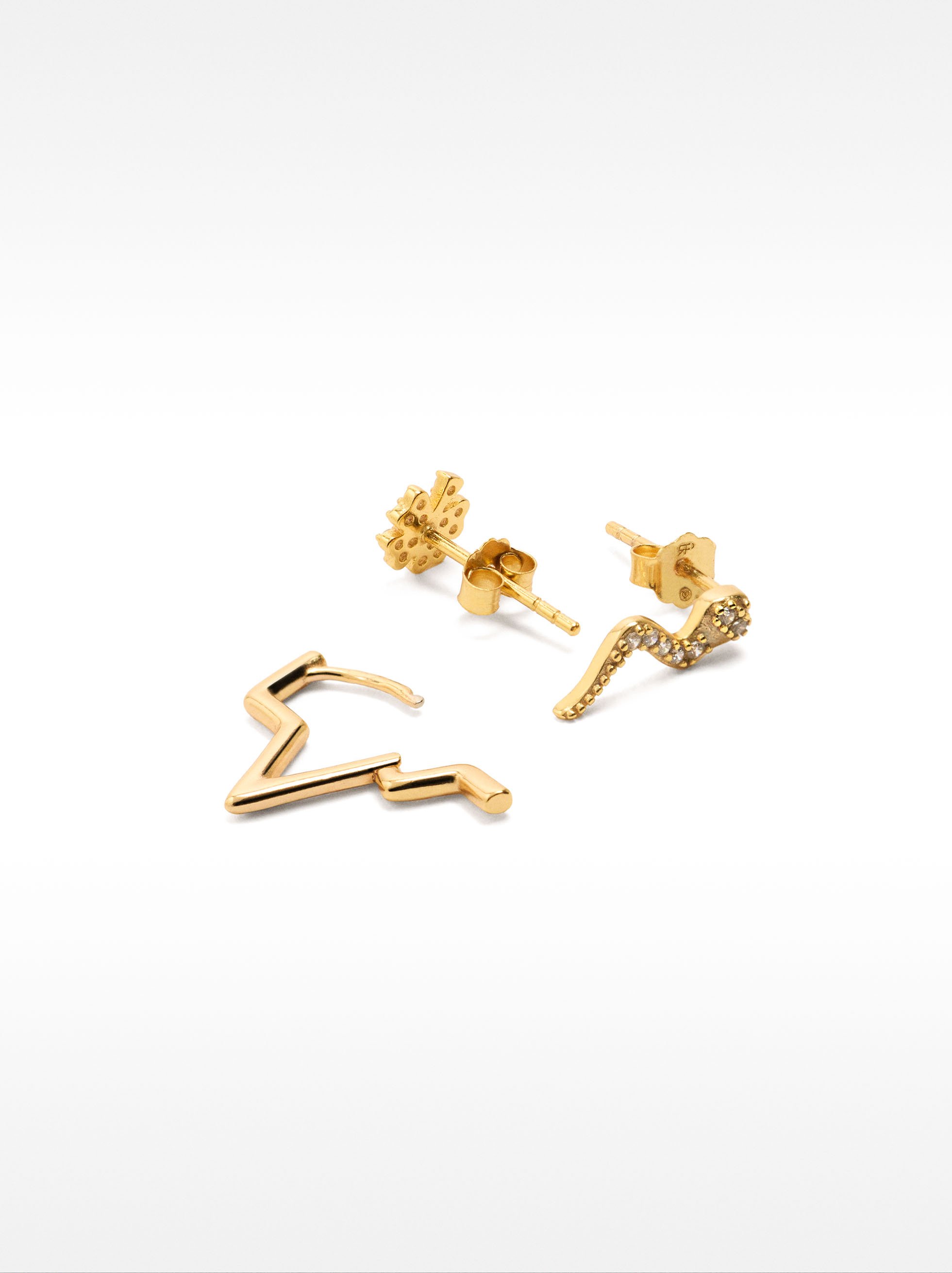 Set de boucles d'oreilles avec cristaux en argent sterling 925 image number 2.0