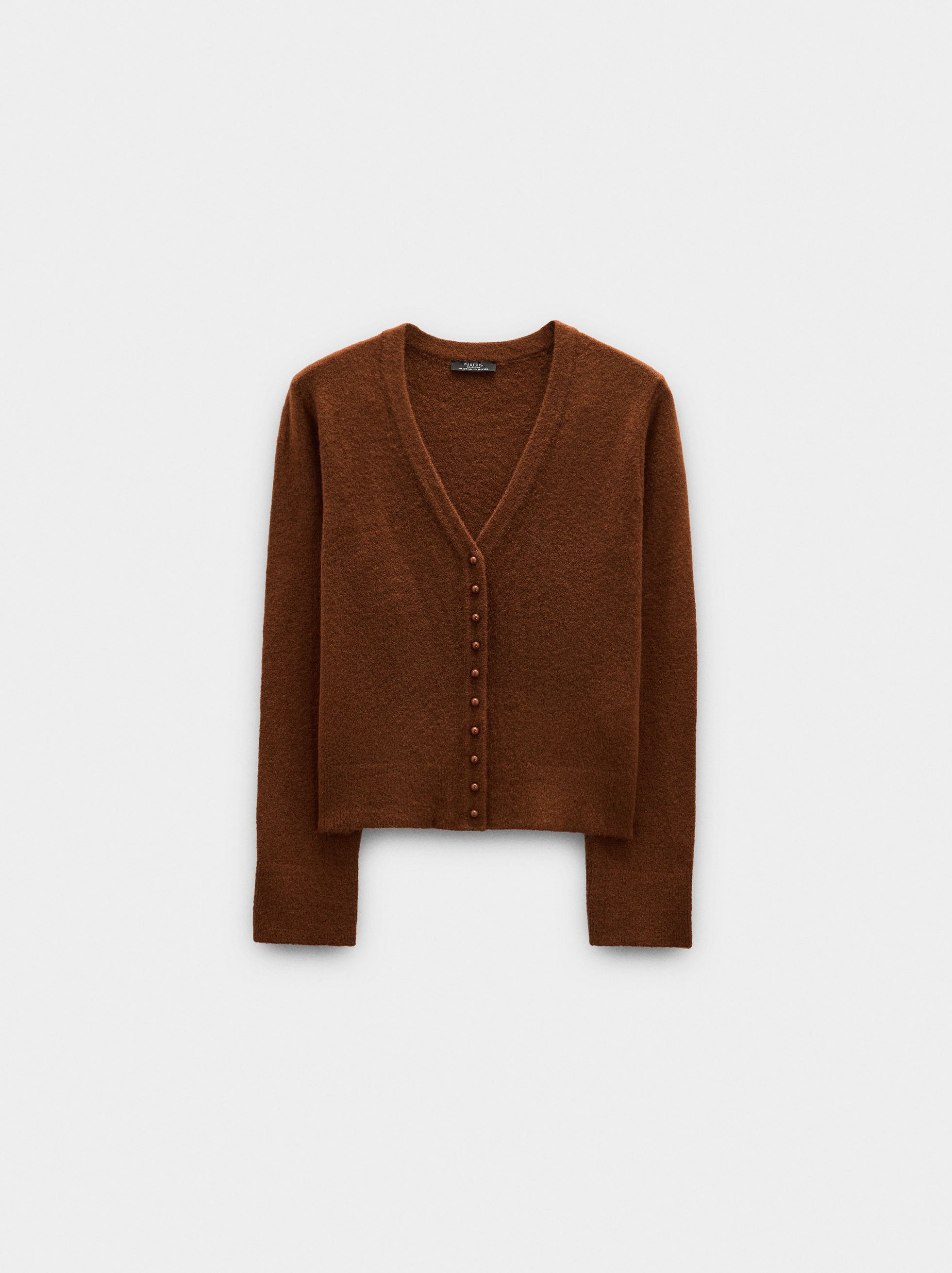 V-neck knit cardigan image number 4.0