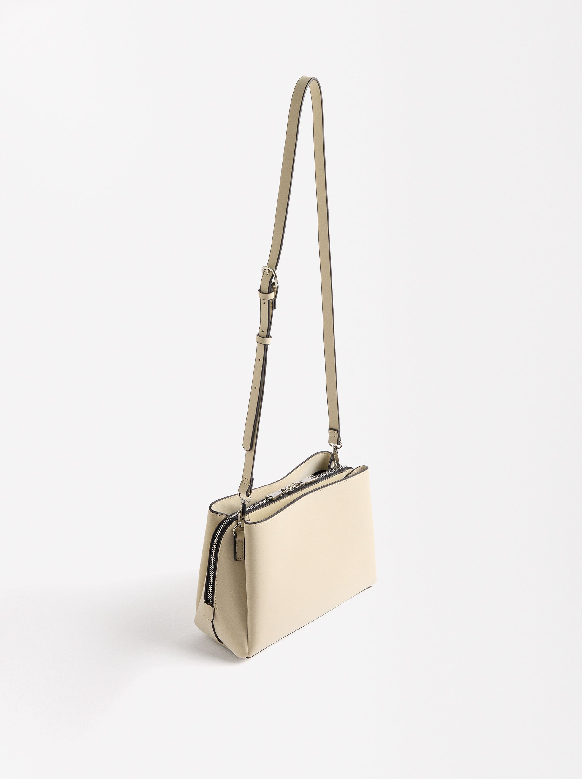 Velvet effect crossbody bag image number 3.0