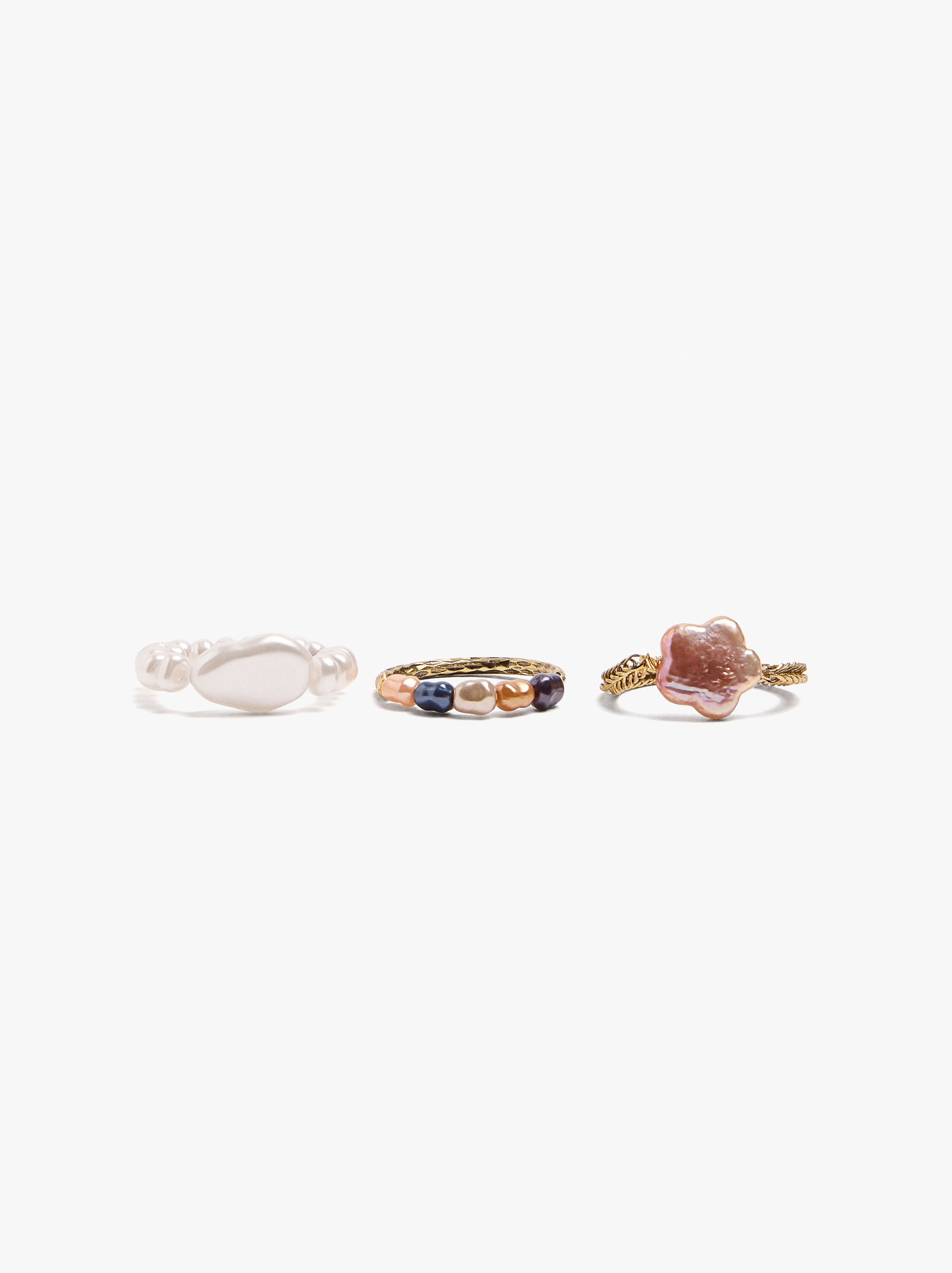 Set de anillos con perla de agua dulce image number 0.0