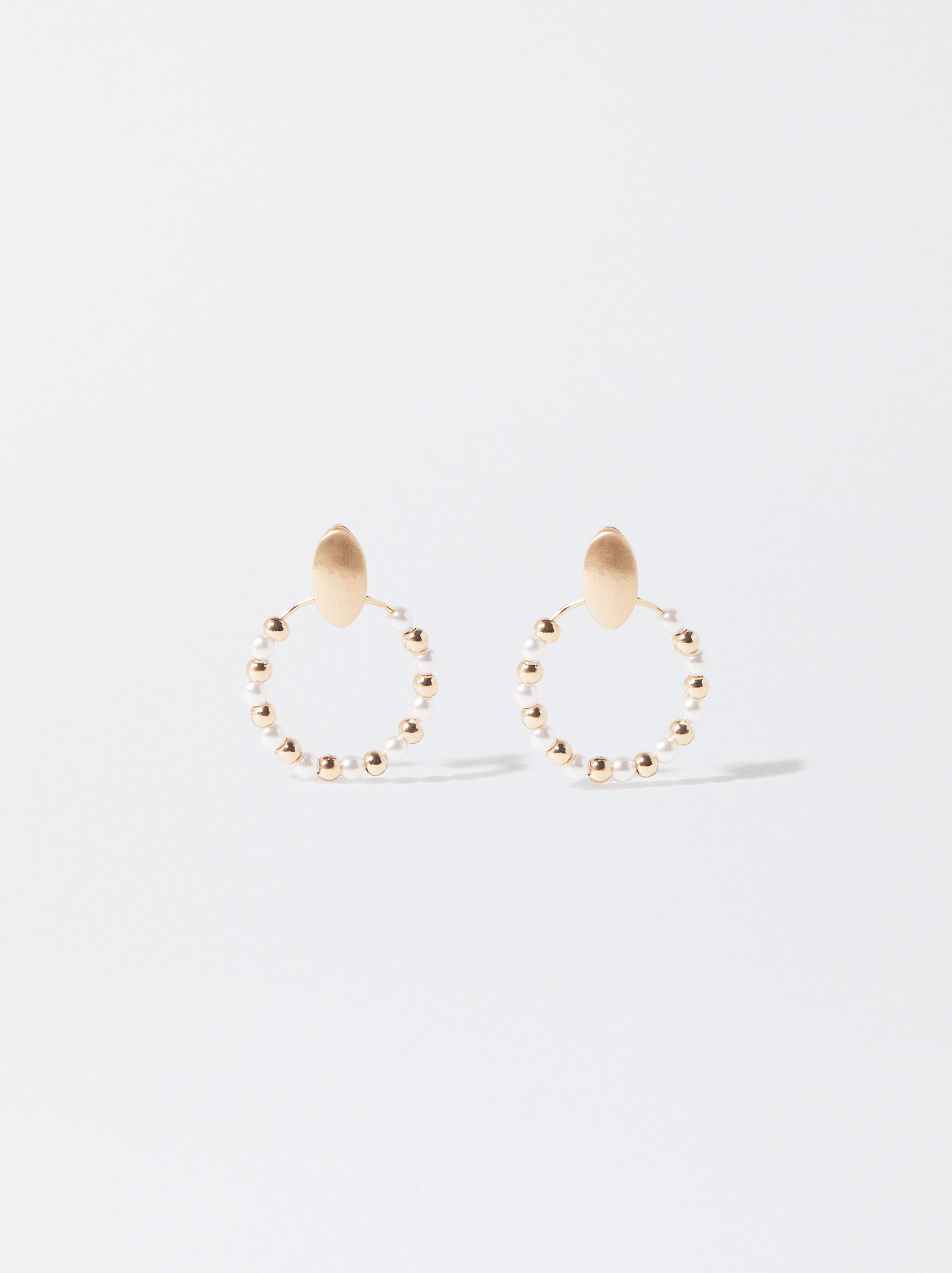 Golden Earrings With Pearls image number 0.0