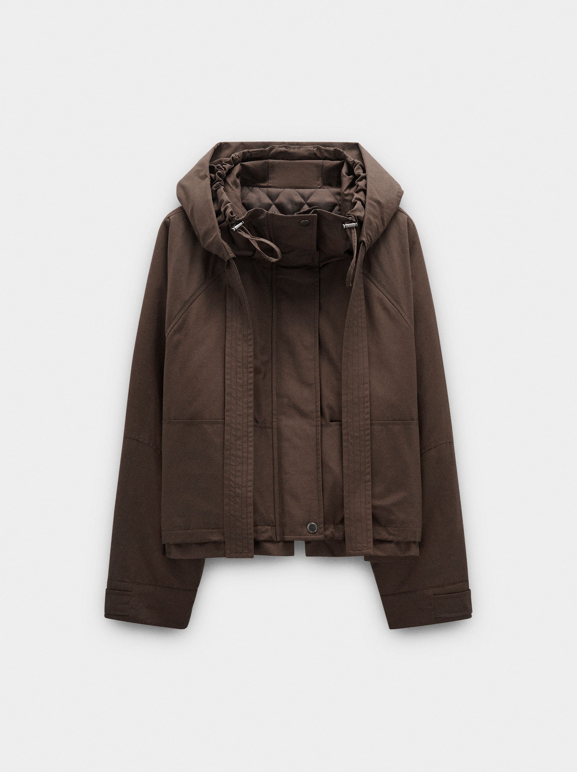 Jacket with hood water repellent image number 5.0