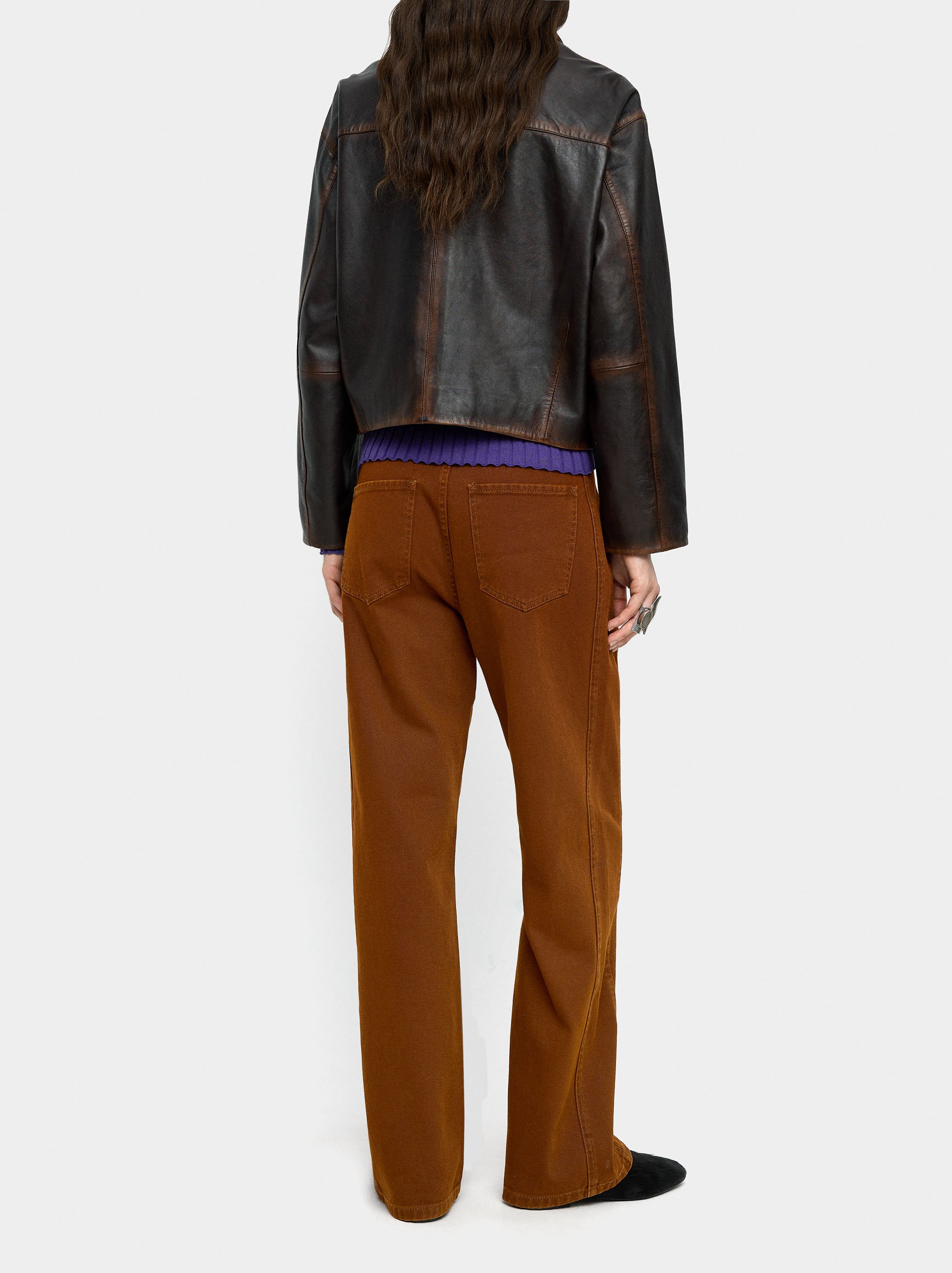 100% cotton denim trousers image number 3.0