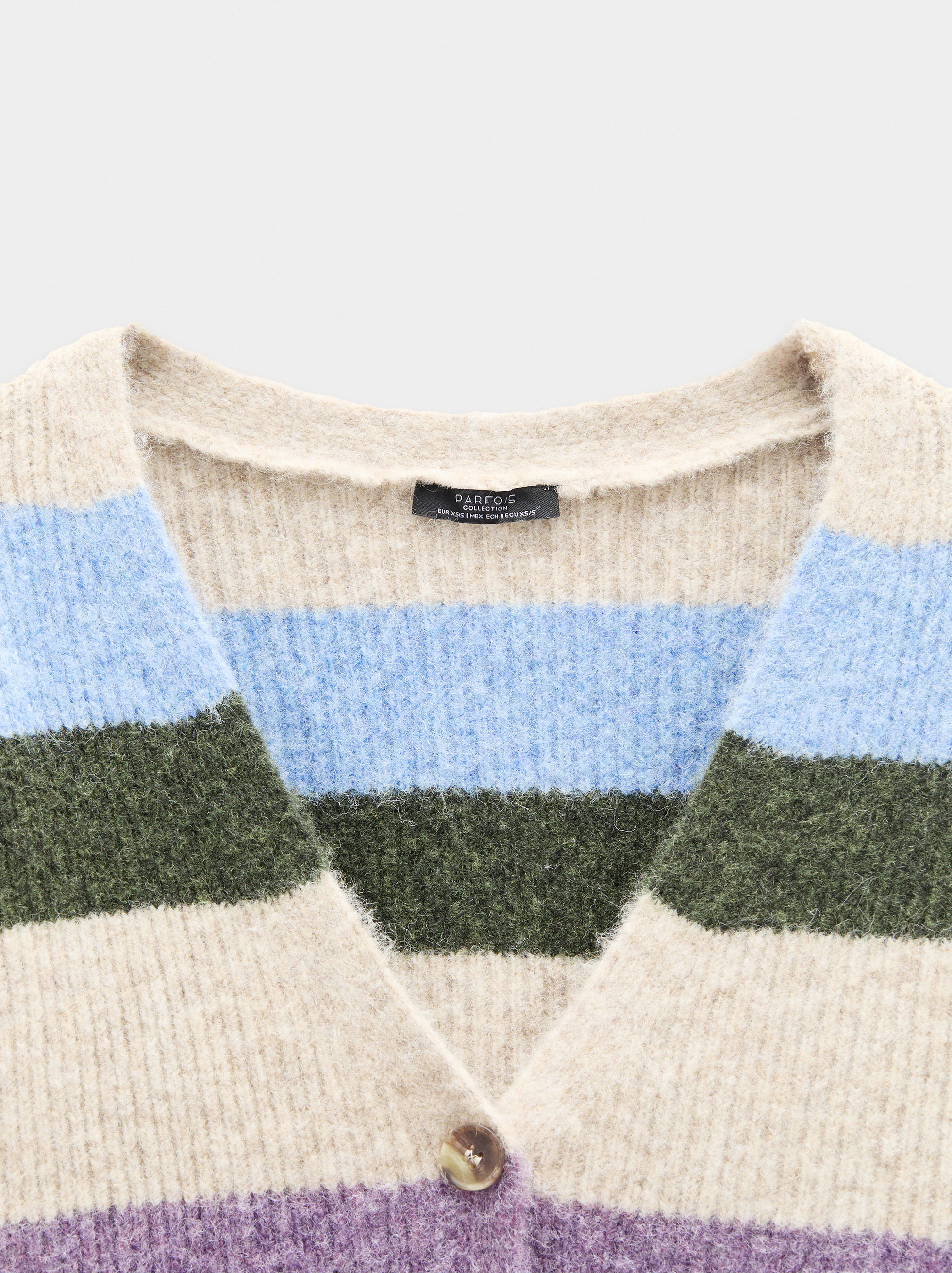 Knit cardigan with stripes image number 5.0