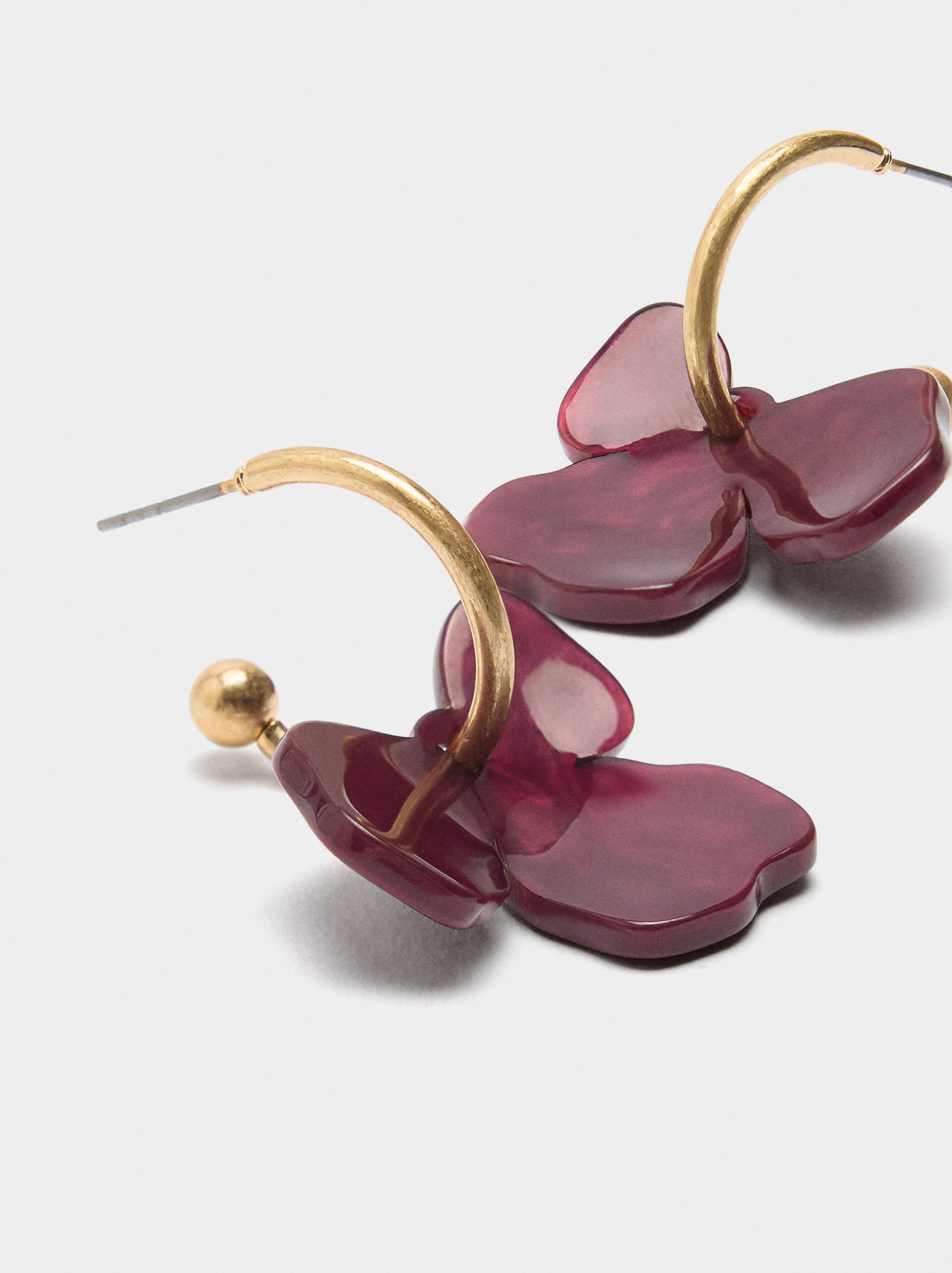 Hoop earrings with flower image number 1.0