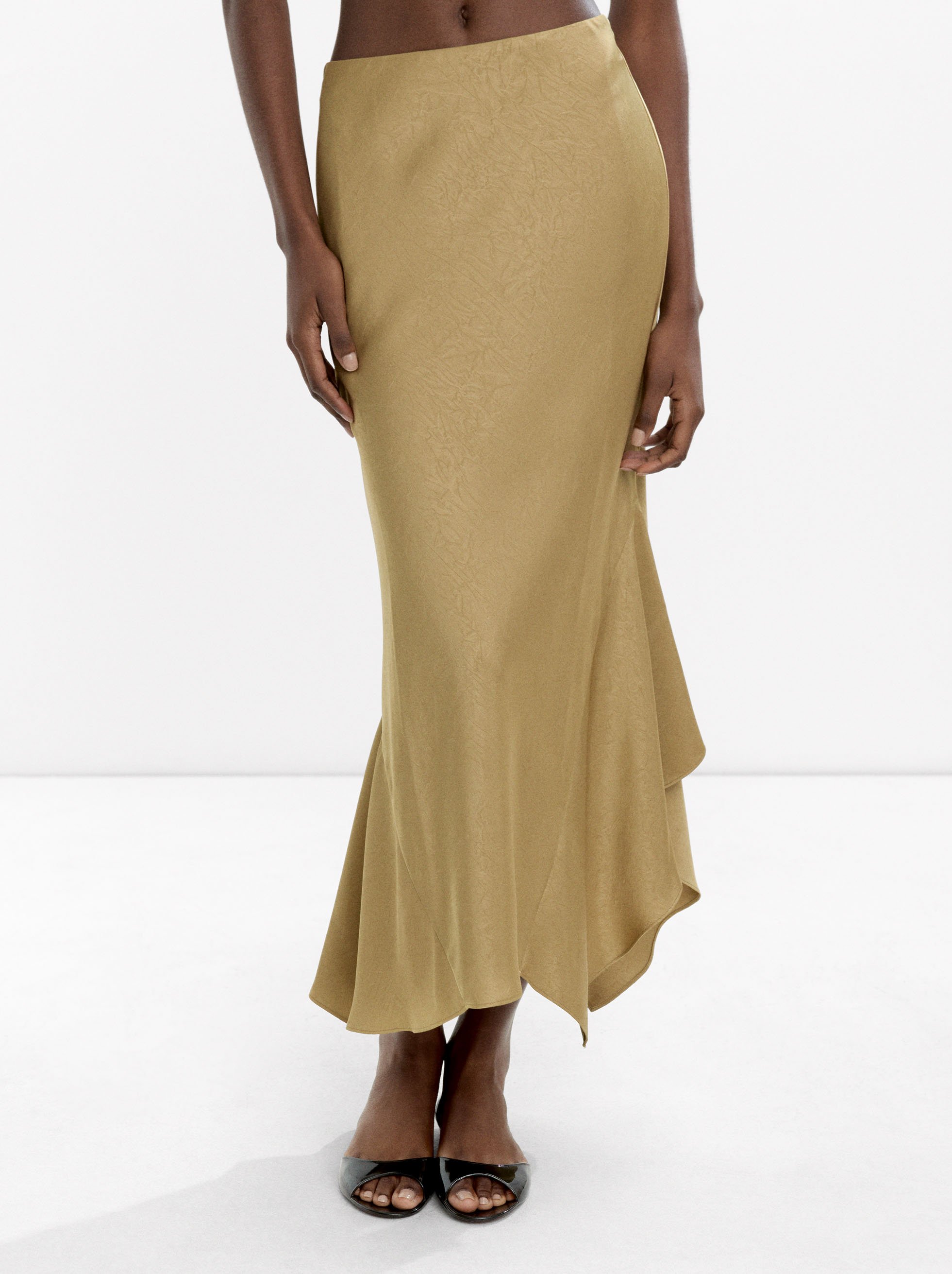 Long skirt with crinkled effect image number 1.0