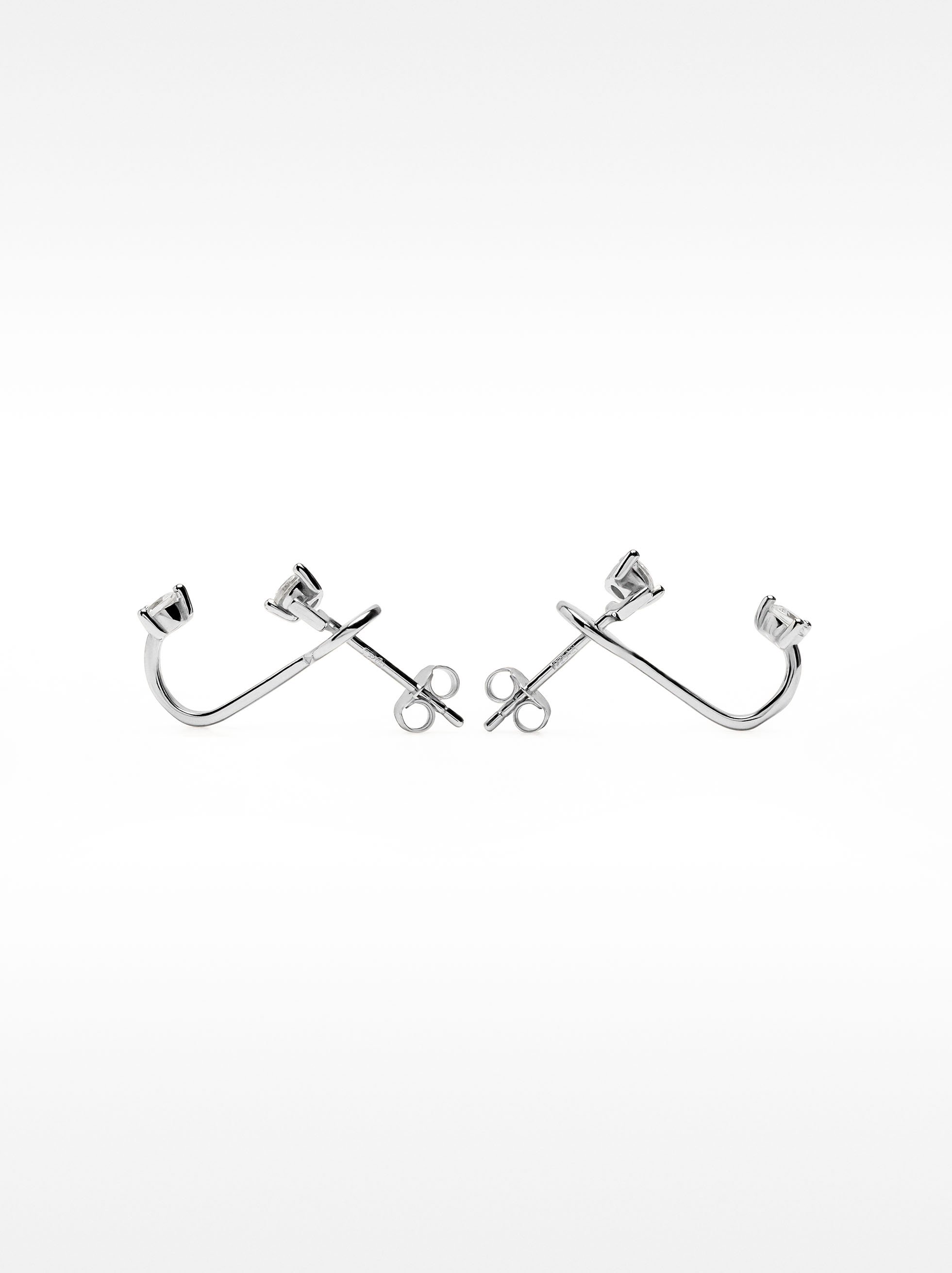 Boucles d’oreilles ear jacket avec zircons - argent sterling 925 image number 3.0