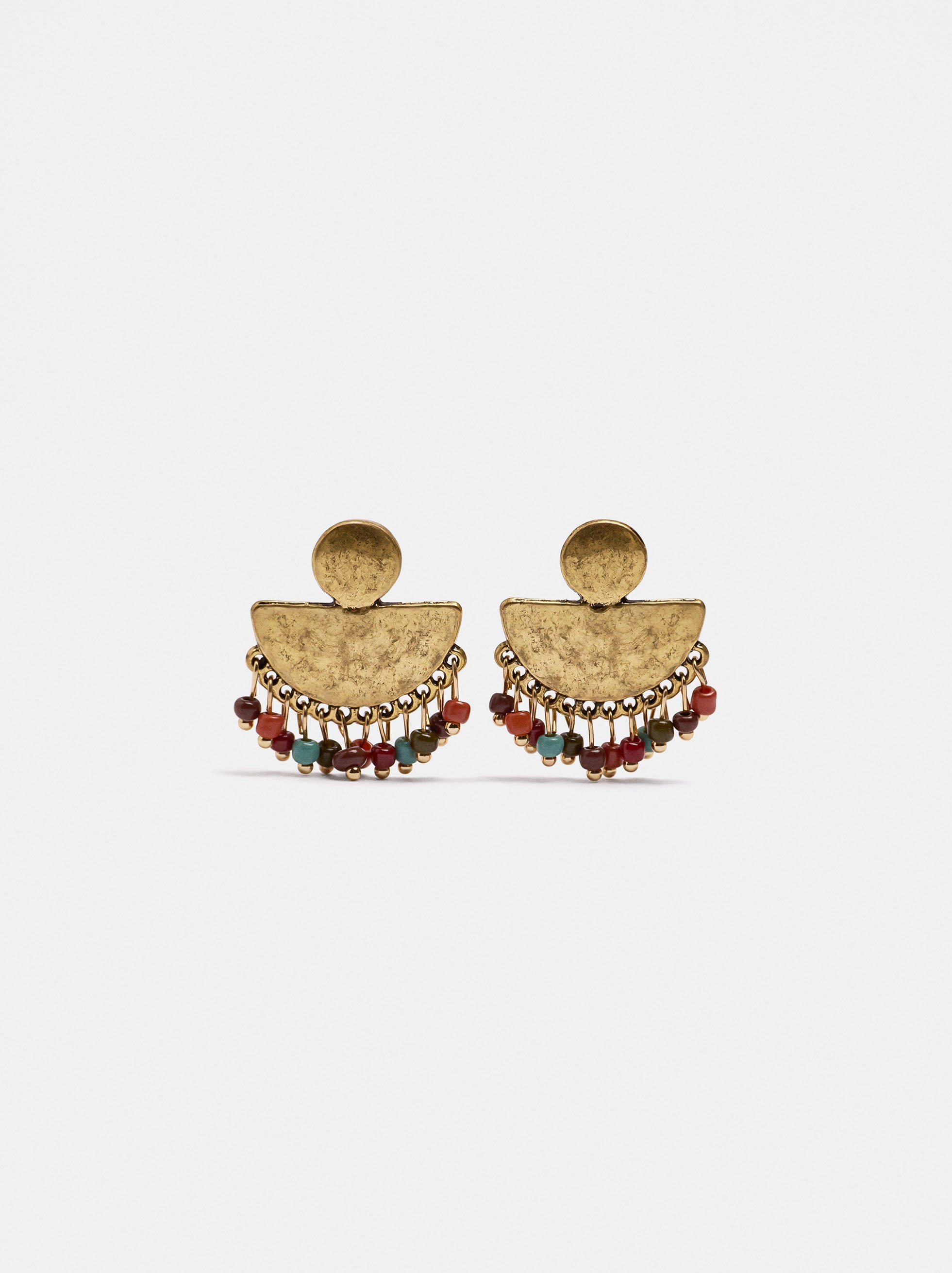 Fan earrings with beads image number 0.0