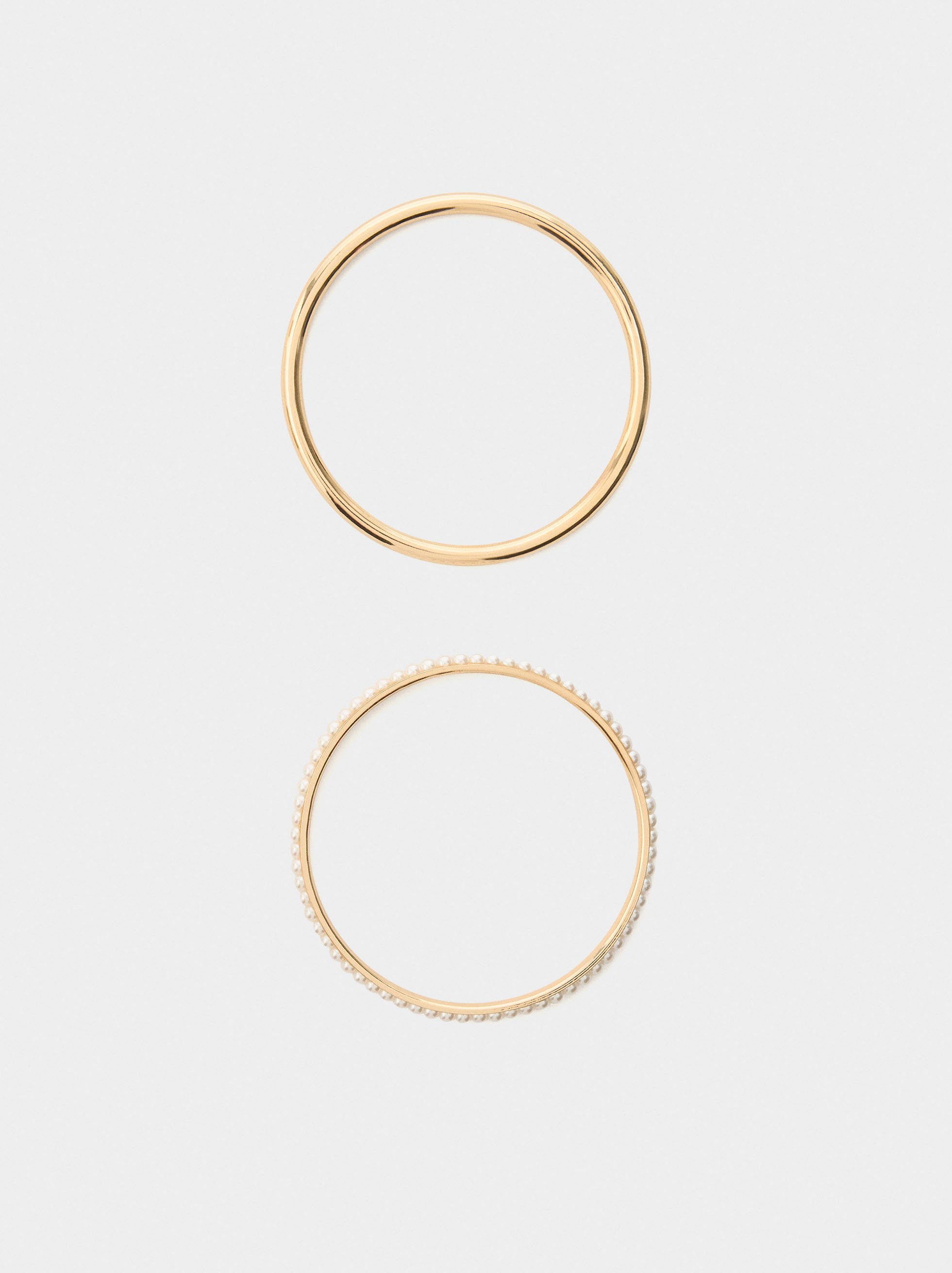 Set of rigid bracelets with pearls image number 3.0