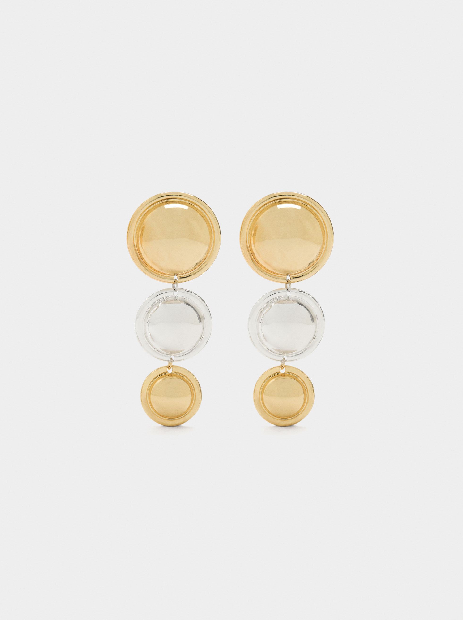 Long earrings with bicolor circles image number 0.0