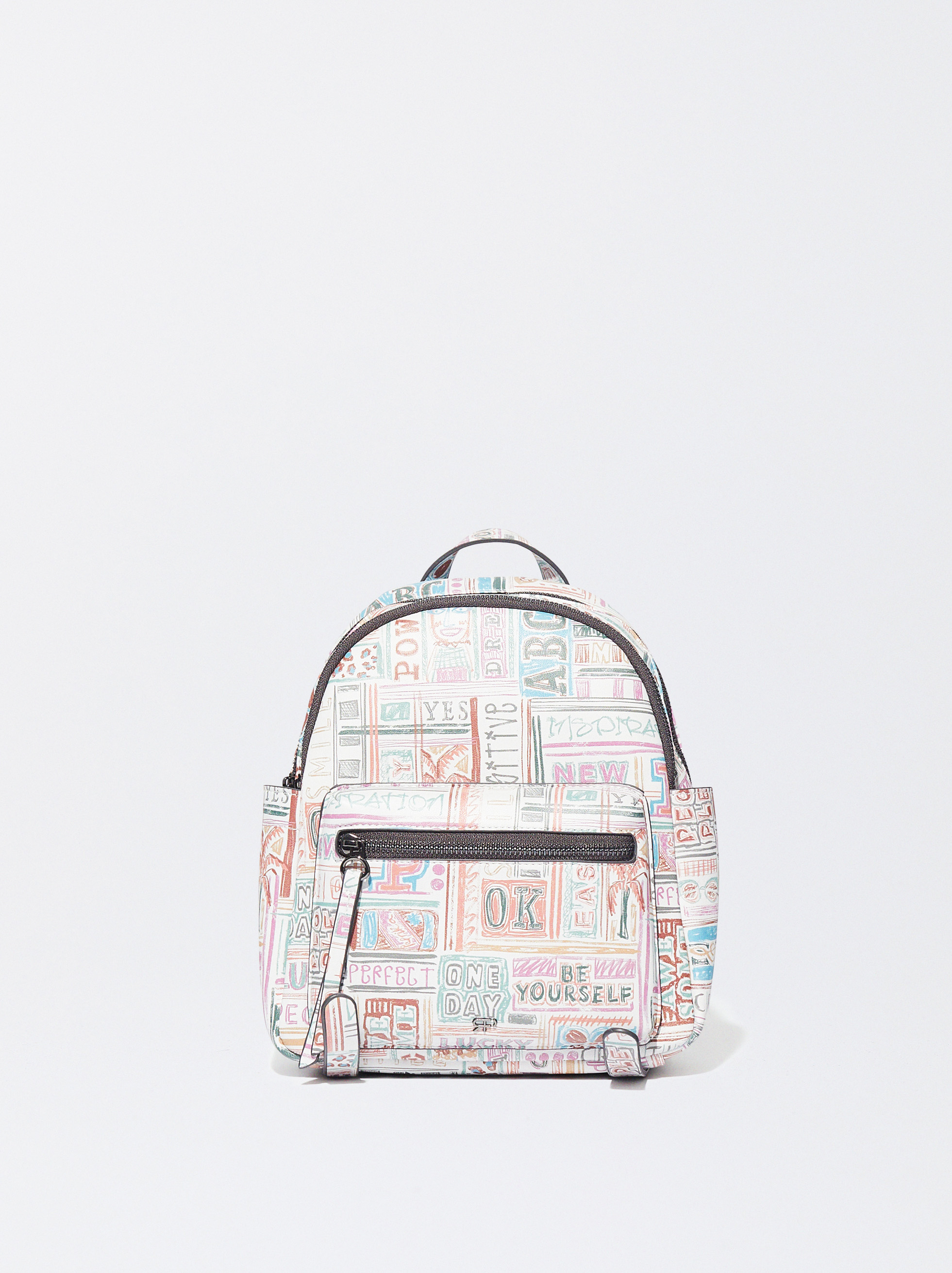 Sac Dos Imprim Noir Parfois