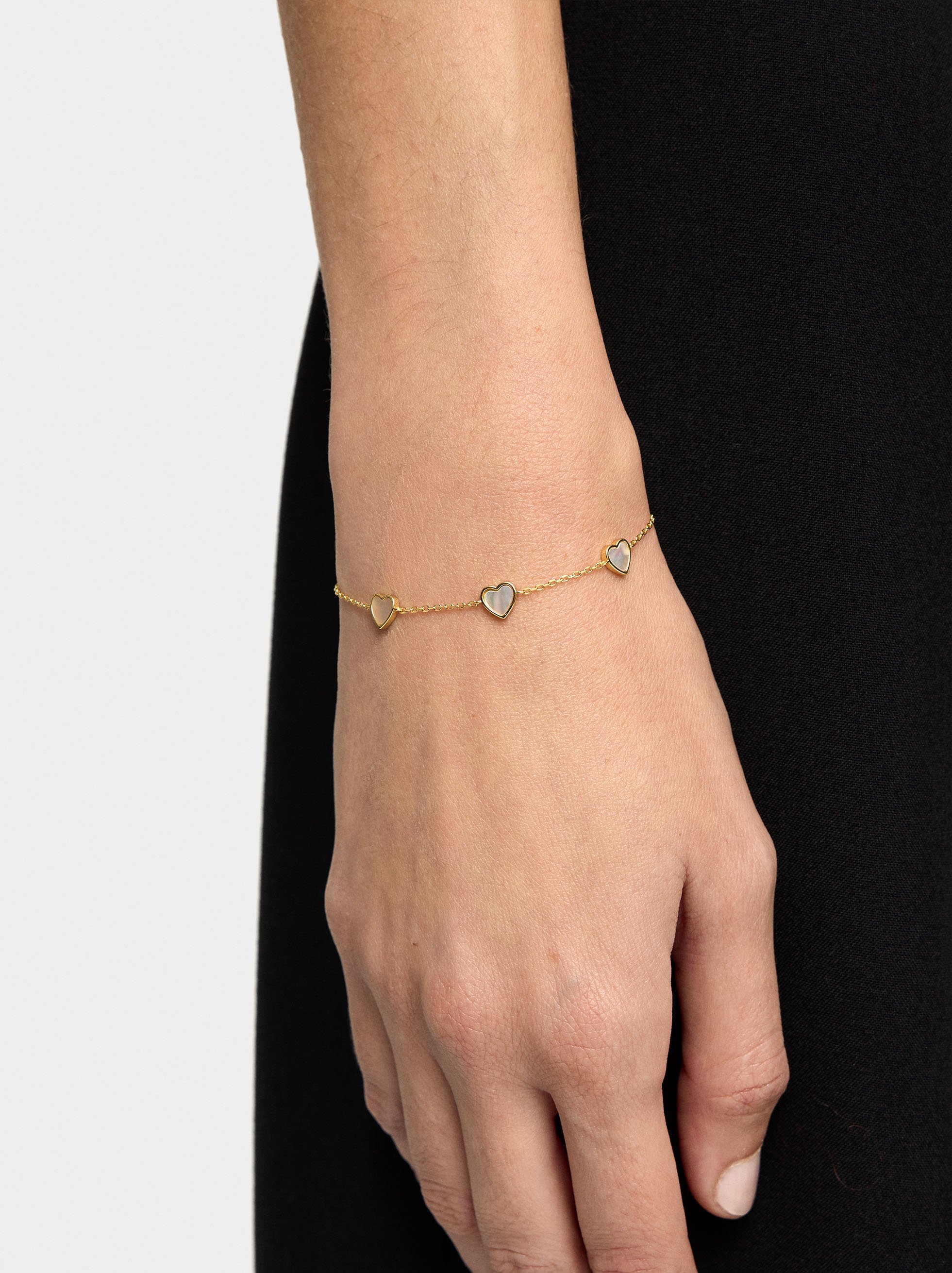 Freshwater pearl heart bracelet – 925 sterling silver image number 1.0