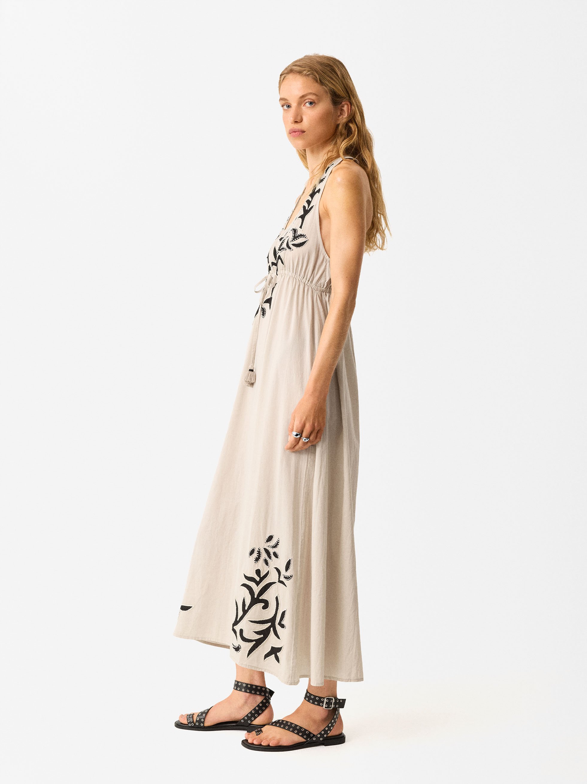 Online Exclusive - Long Embroidered Dress image number 2.0