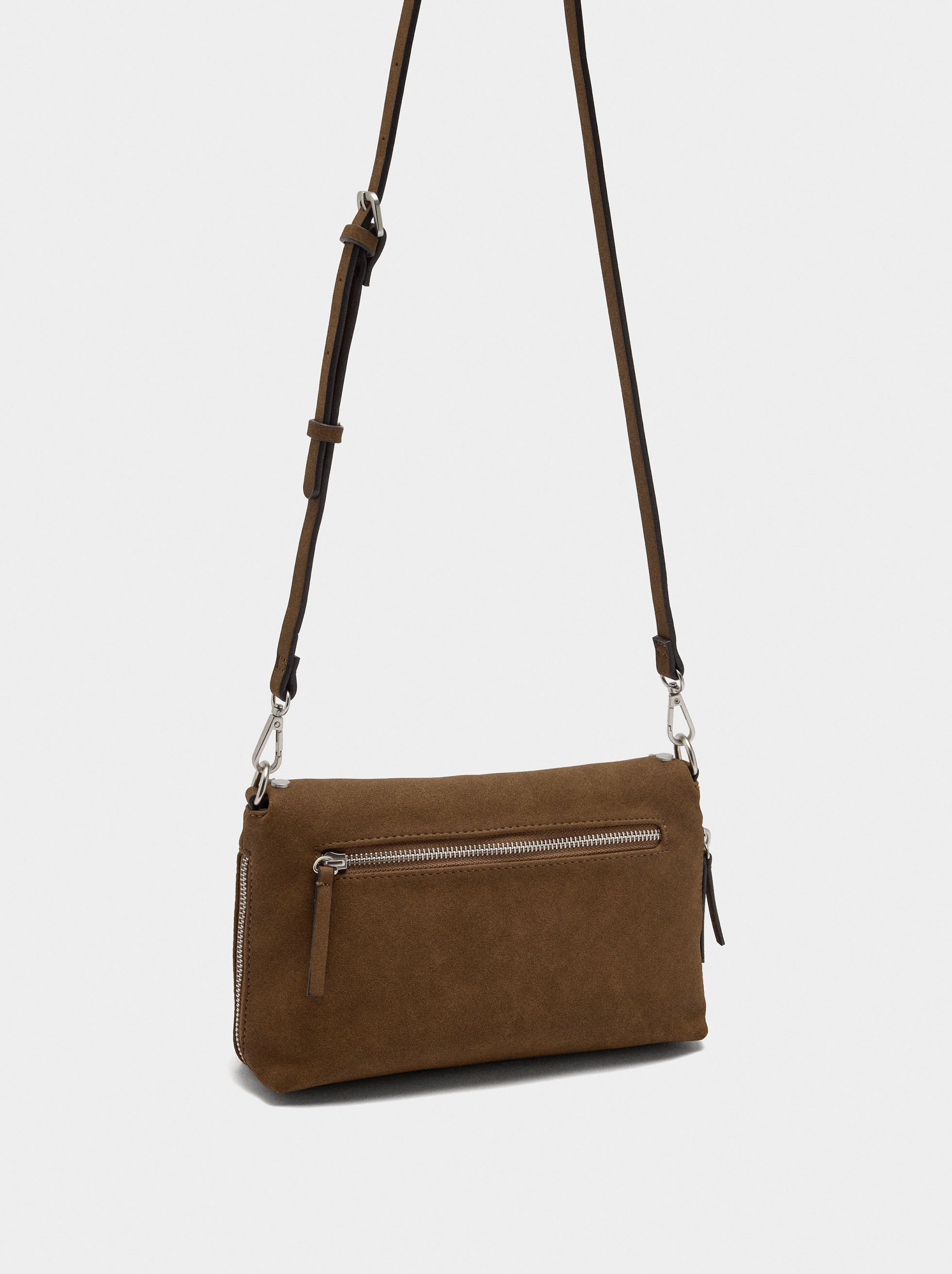 Faux leather studded shoulder bag image number 2.0
