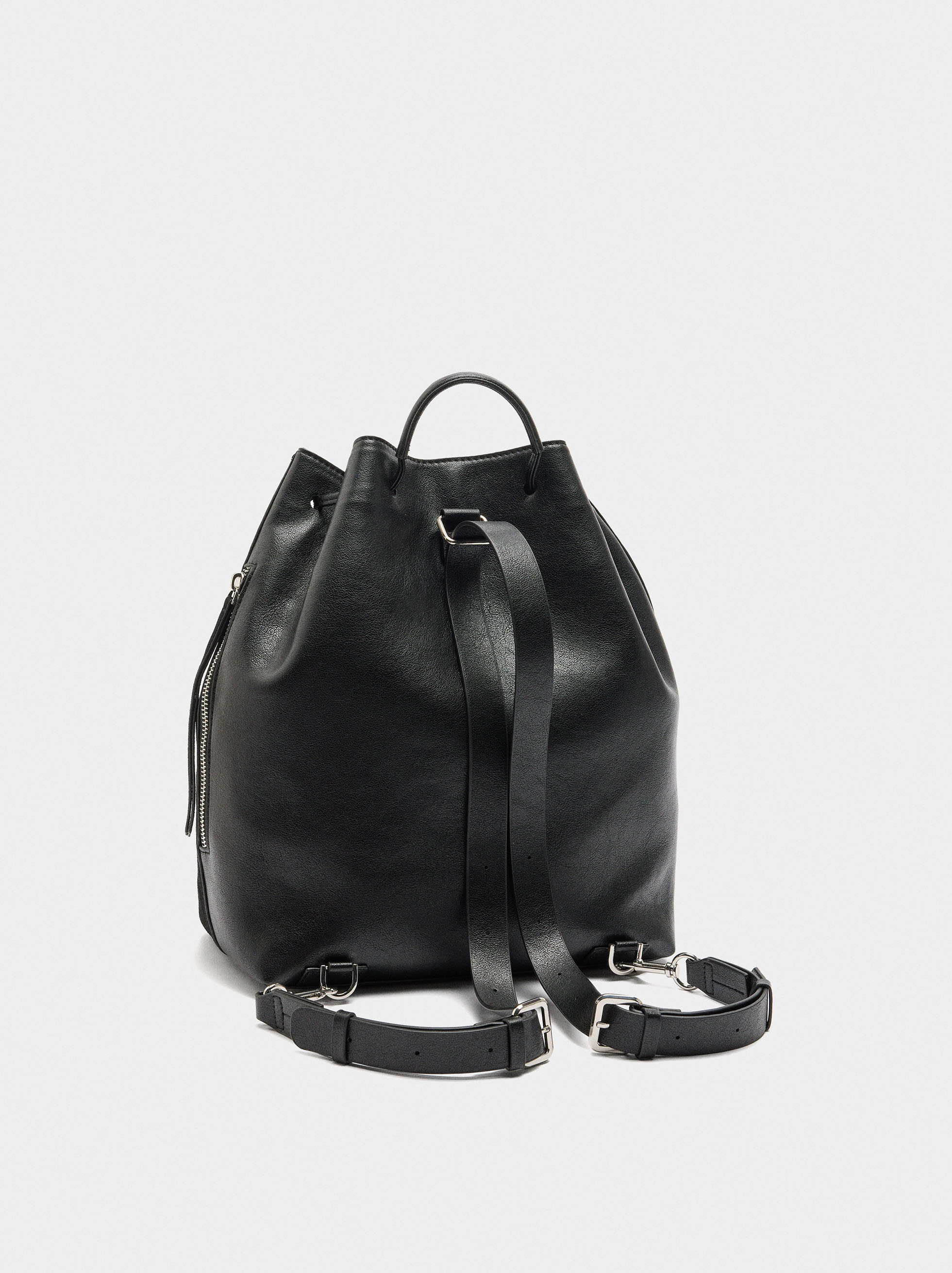 Backpack with leather details image number 3.0