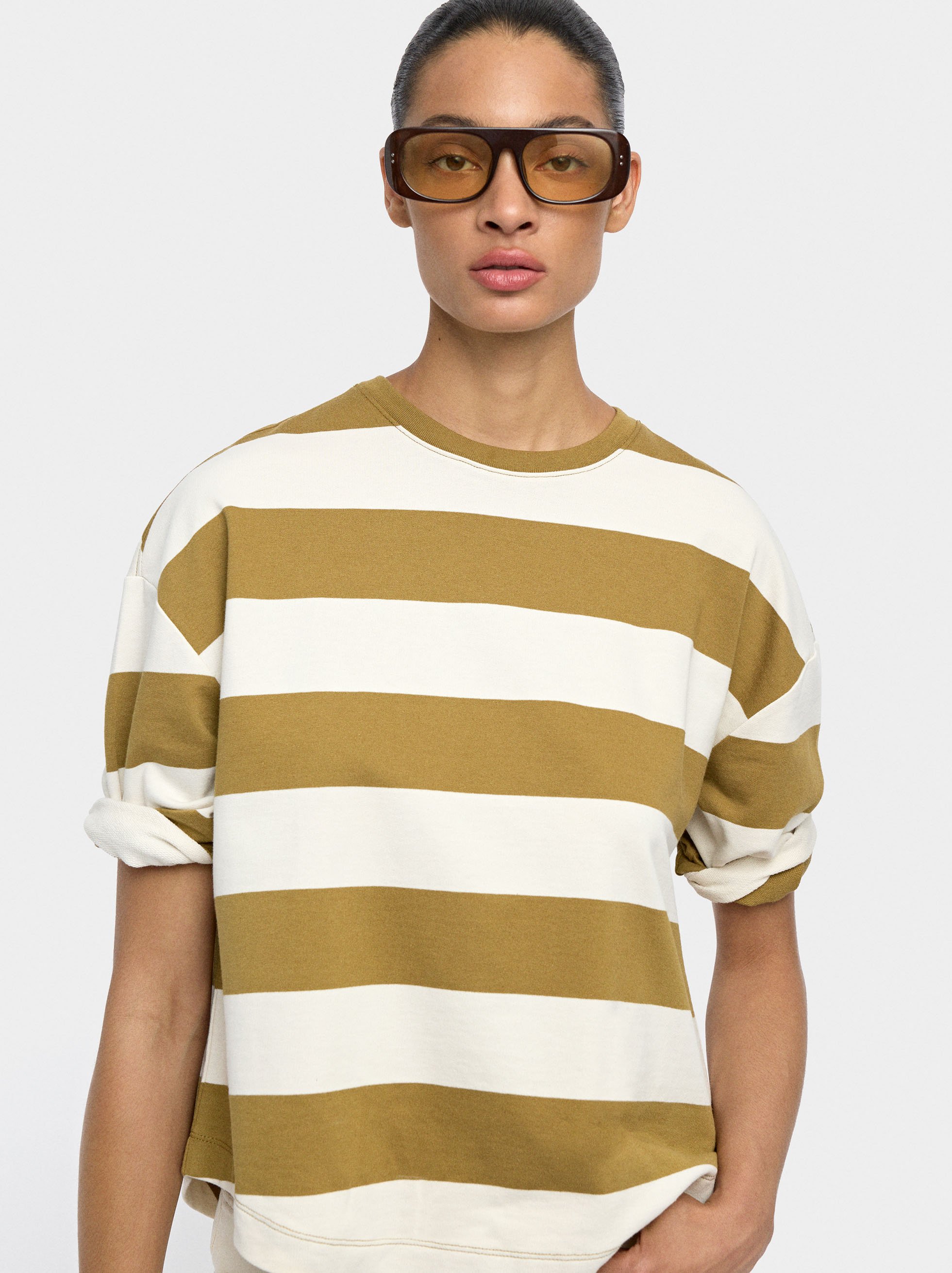 Gestreiftes T-Shirt 100% Baumwolle image number 1.0
