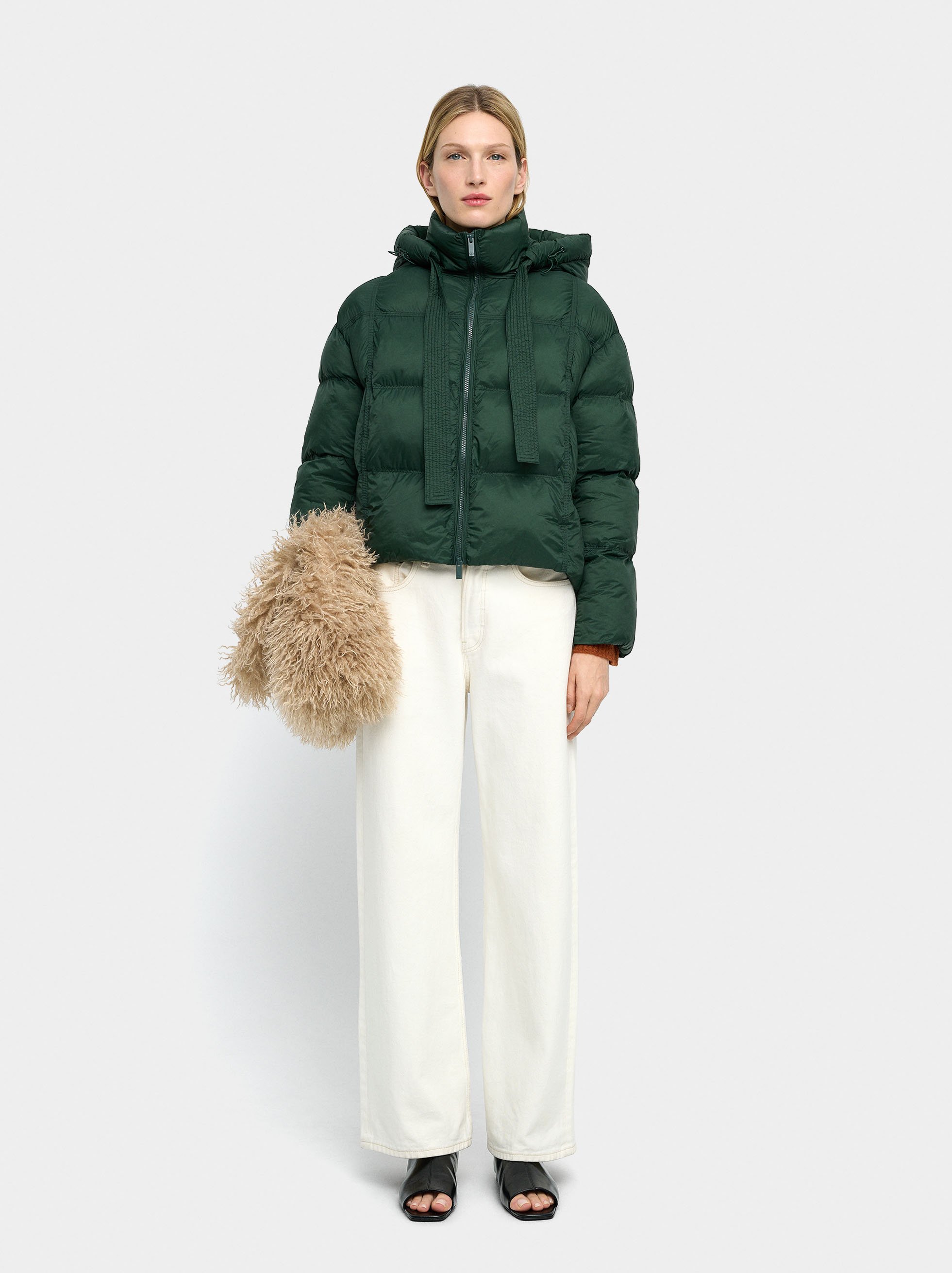 Quilted coat with removable hood image number 0.0