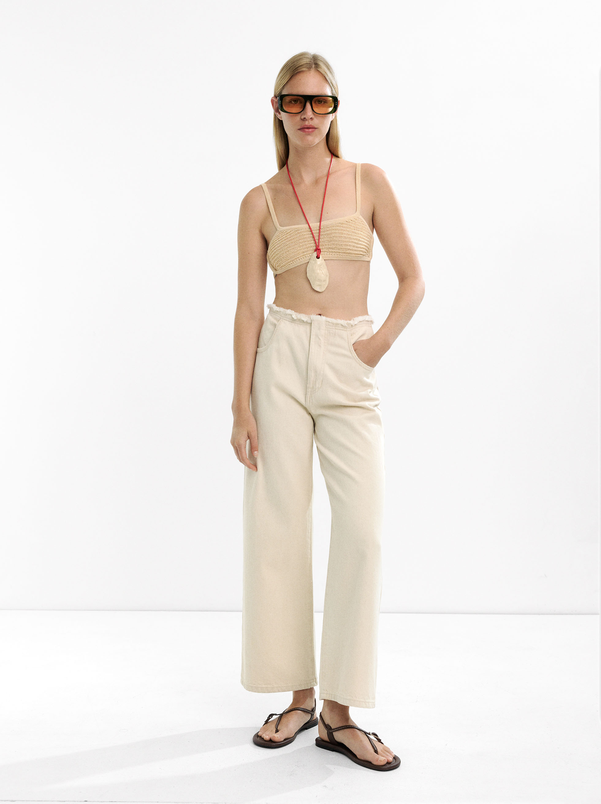 100% cotton denim trousers image number 0.0