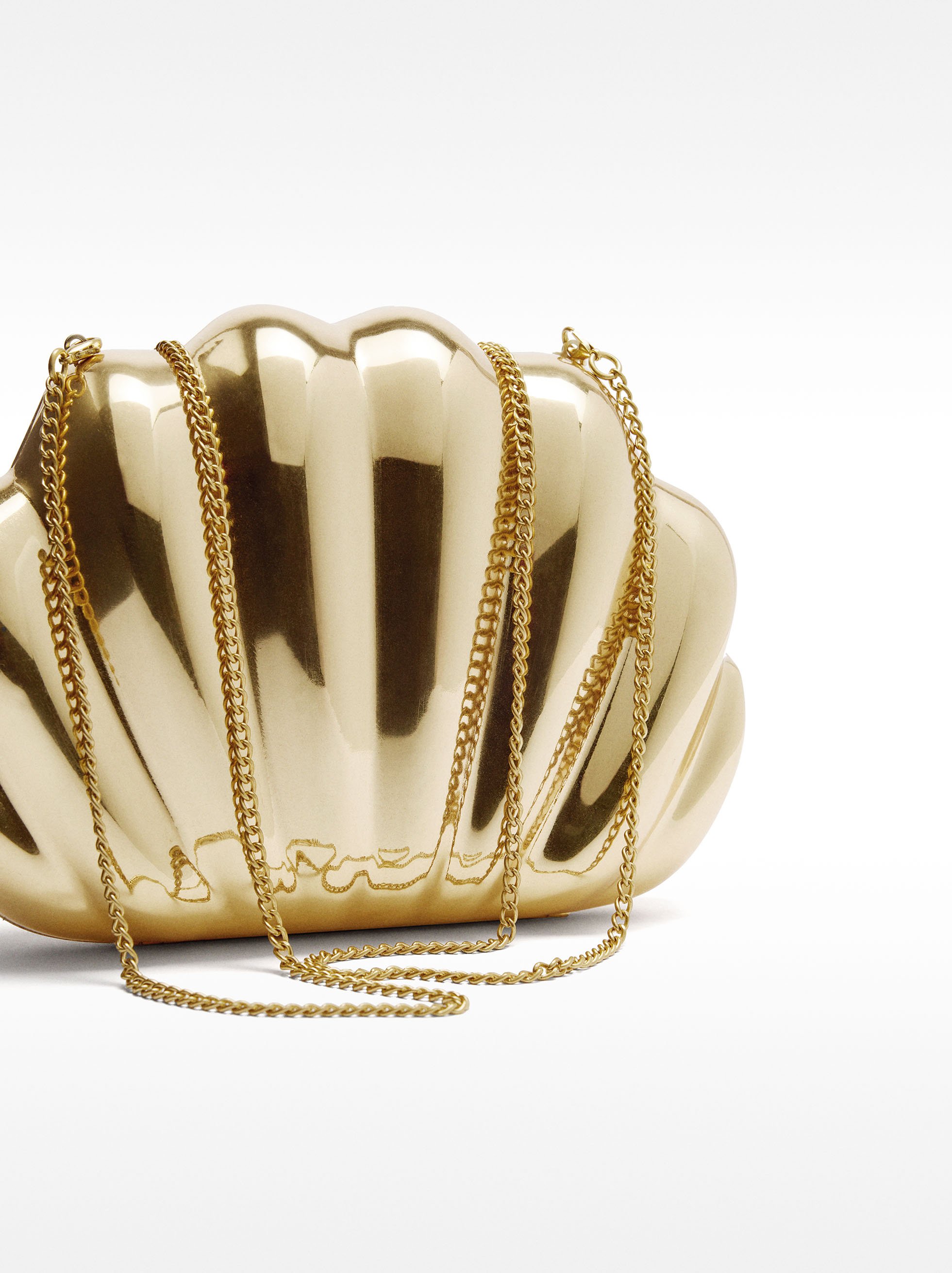 Metallic oyster party clutch image number 1.0