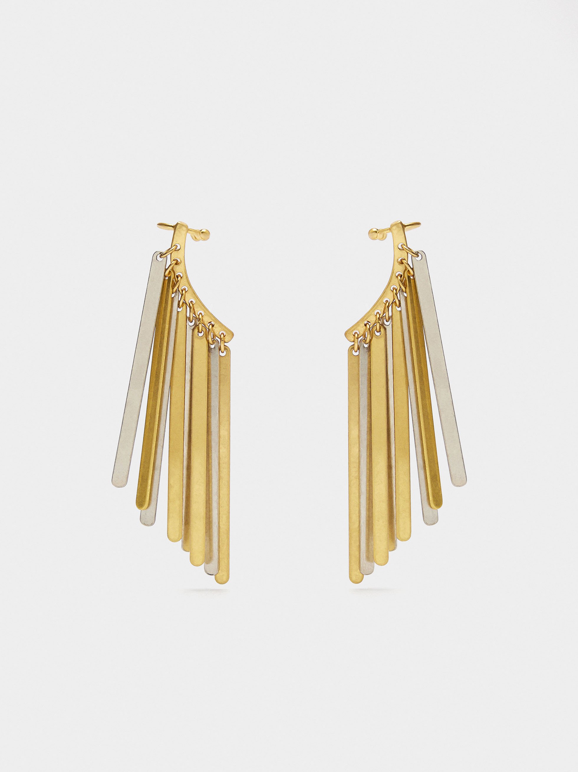 Maxi earrings with bicolor bars image number 0.0