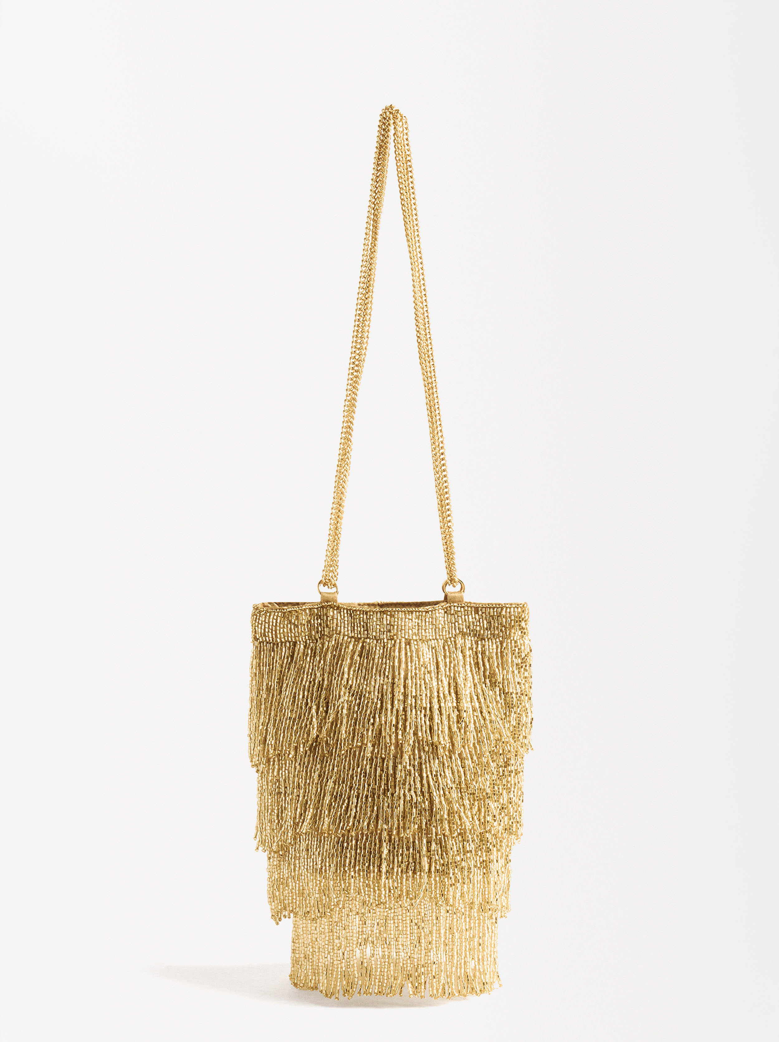 Bolso De Fiesta Abalorios Plateado Parfois