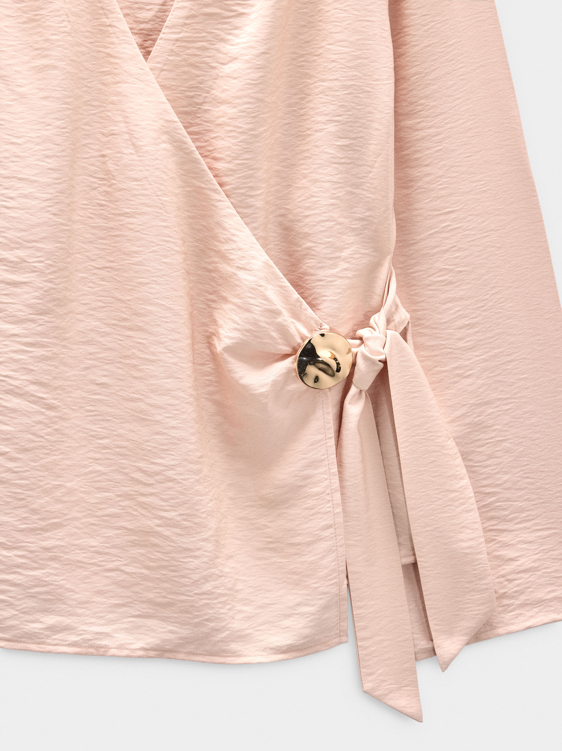 Blouse with crossover and metallic detail image number 5.0