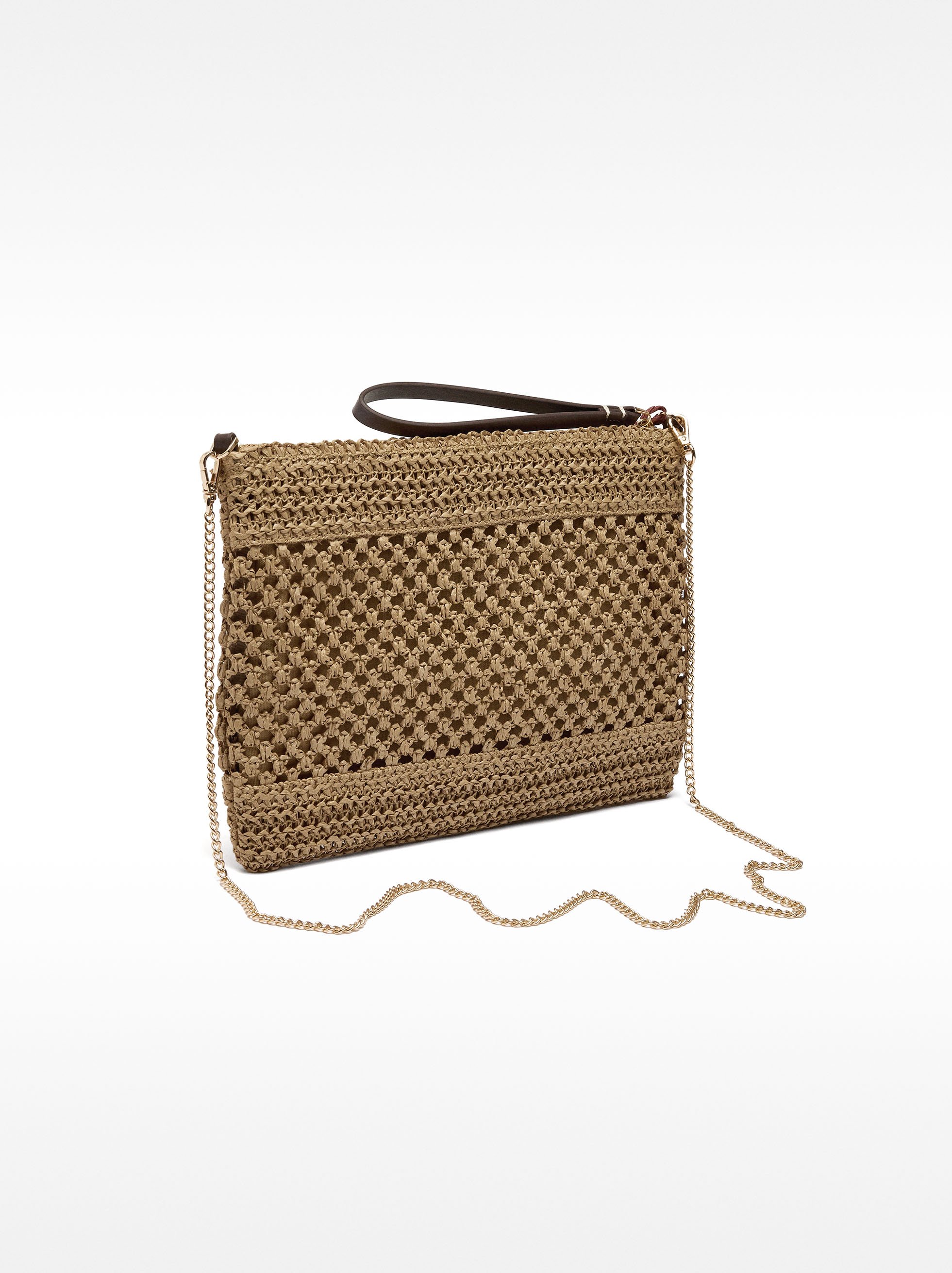 Straw-effect envelope handbag image number 2.0