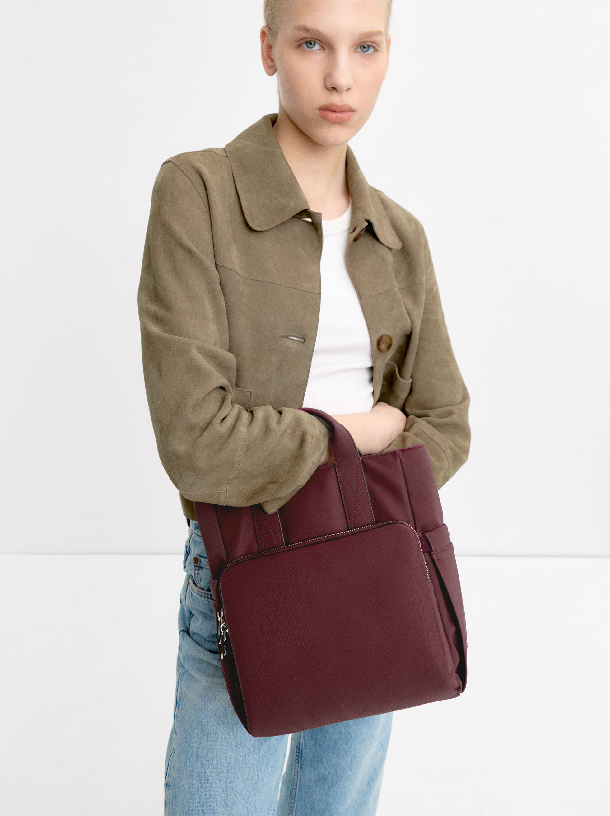 Nylon effect backpack image number 1.0