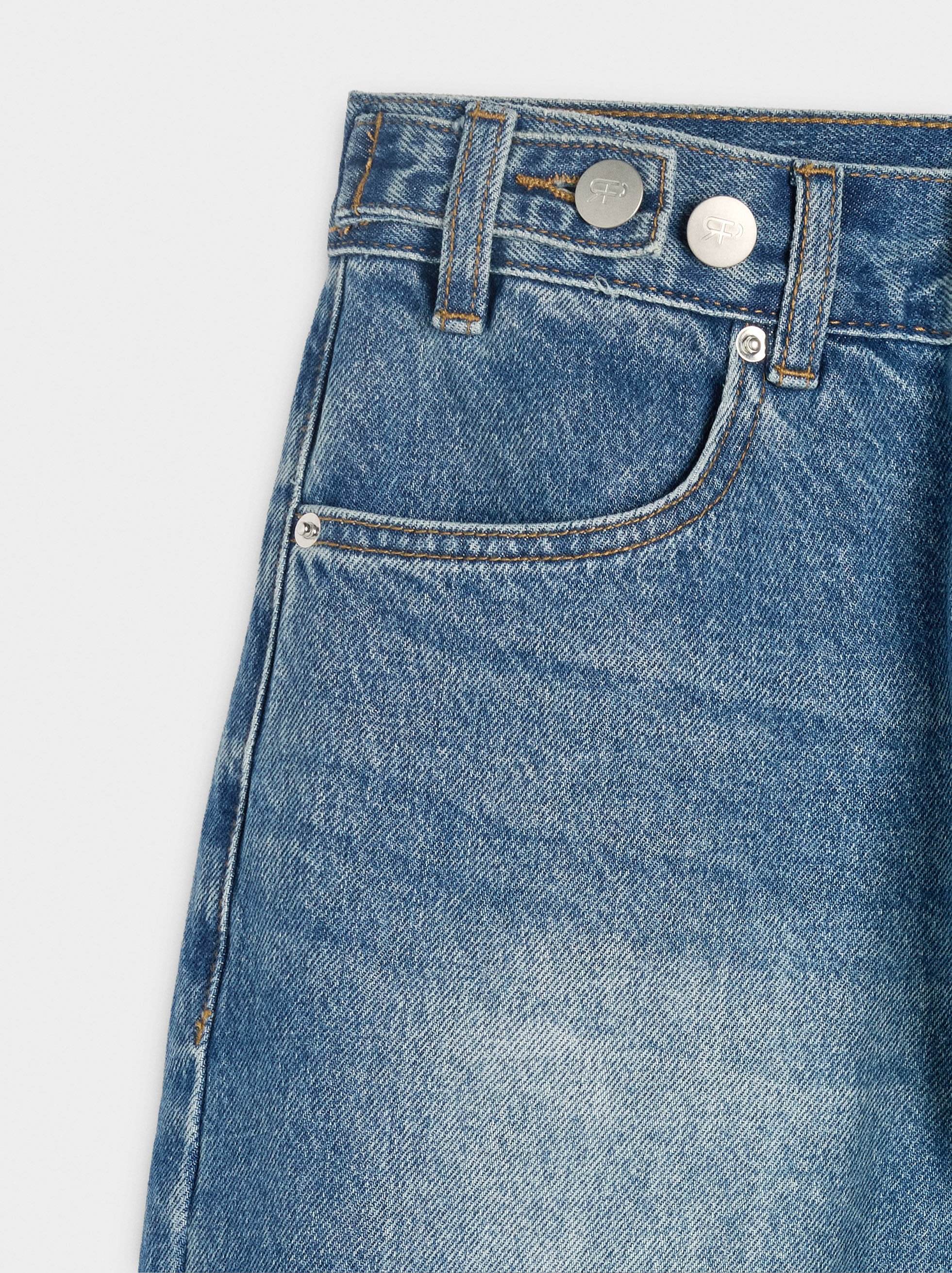 Washed effect denim trousers image number 5.0