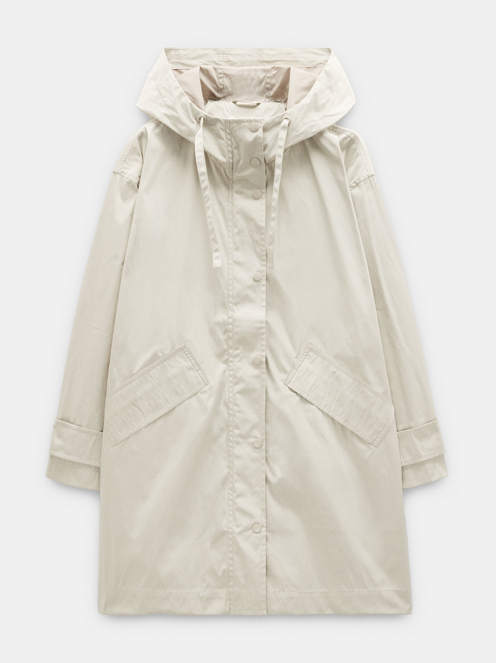 Plain coat with hood image number 7.0