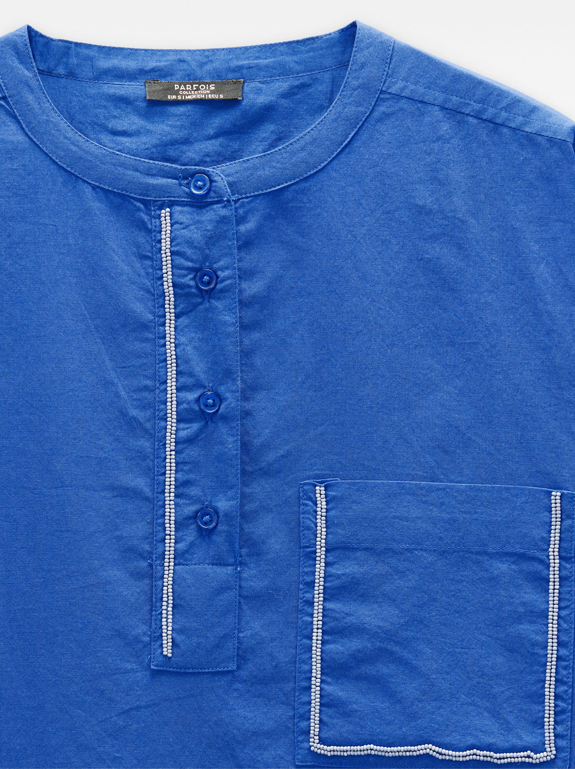 Shirt with mandarin collar 100% cotton image number 5.0