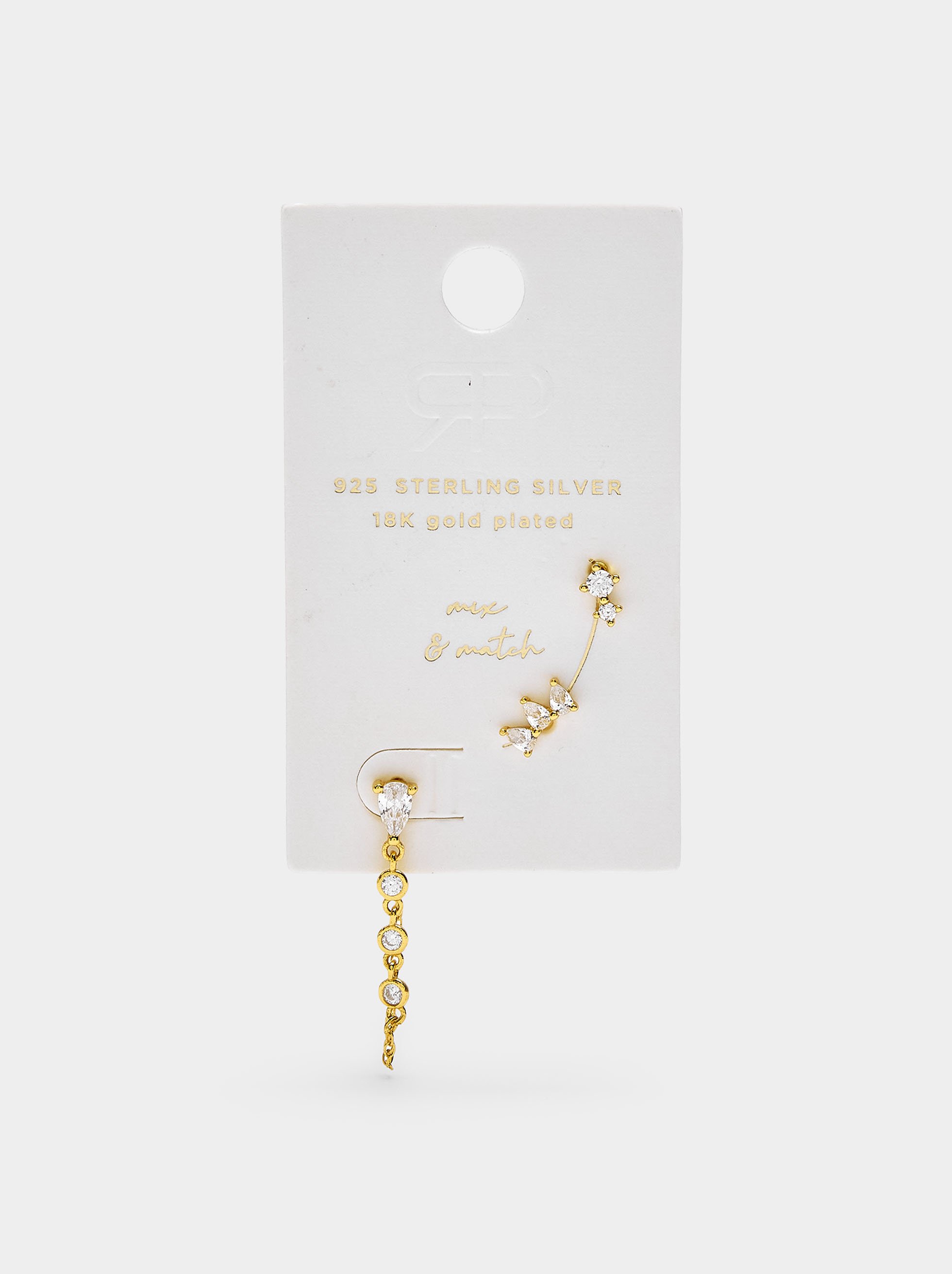 Set de boucles d'oreilles avec zirconias - argent sterling 925 image number 3.0