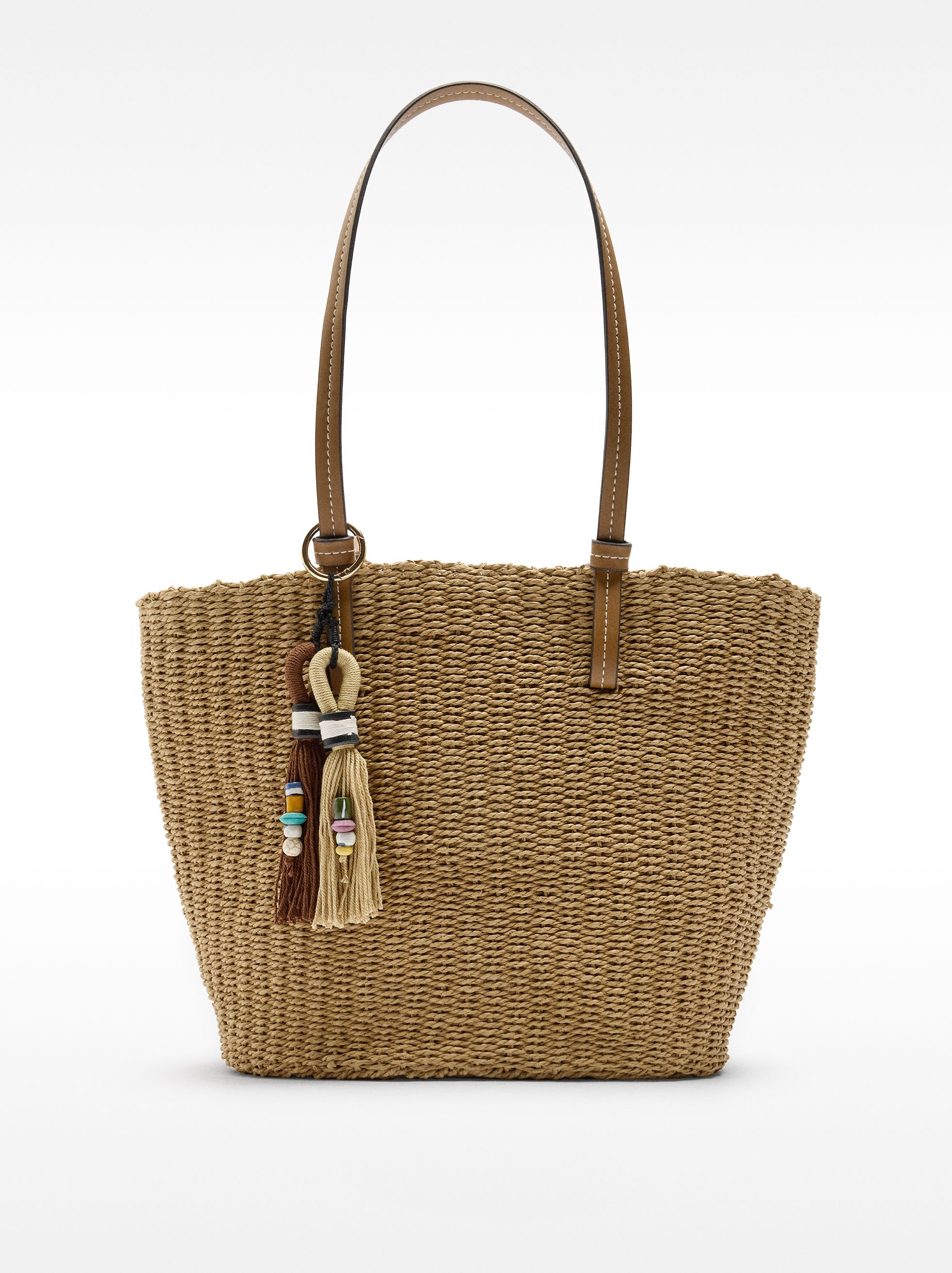 Bolso hombro efecto rafia image number 0.0