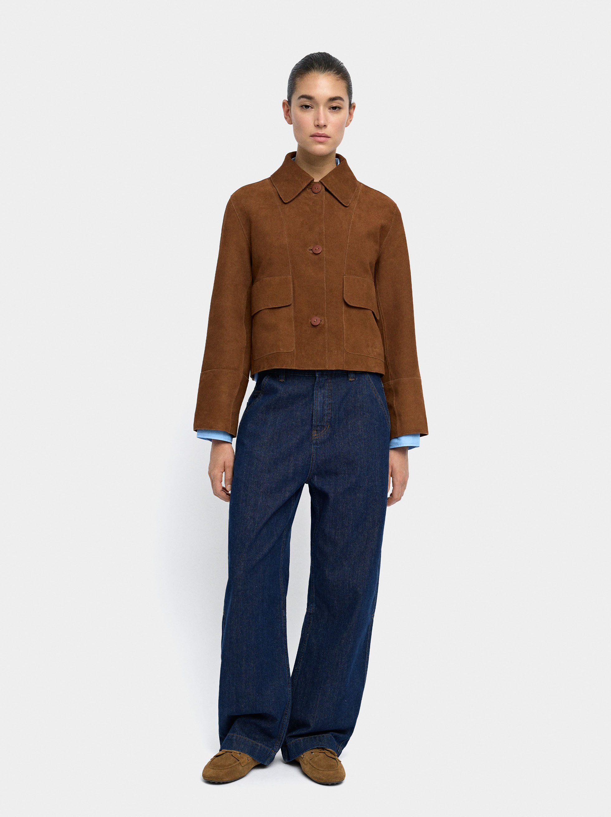 Leather jacket with pockets image number 1.0