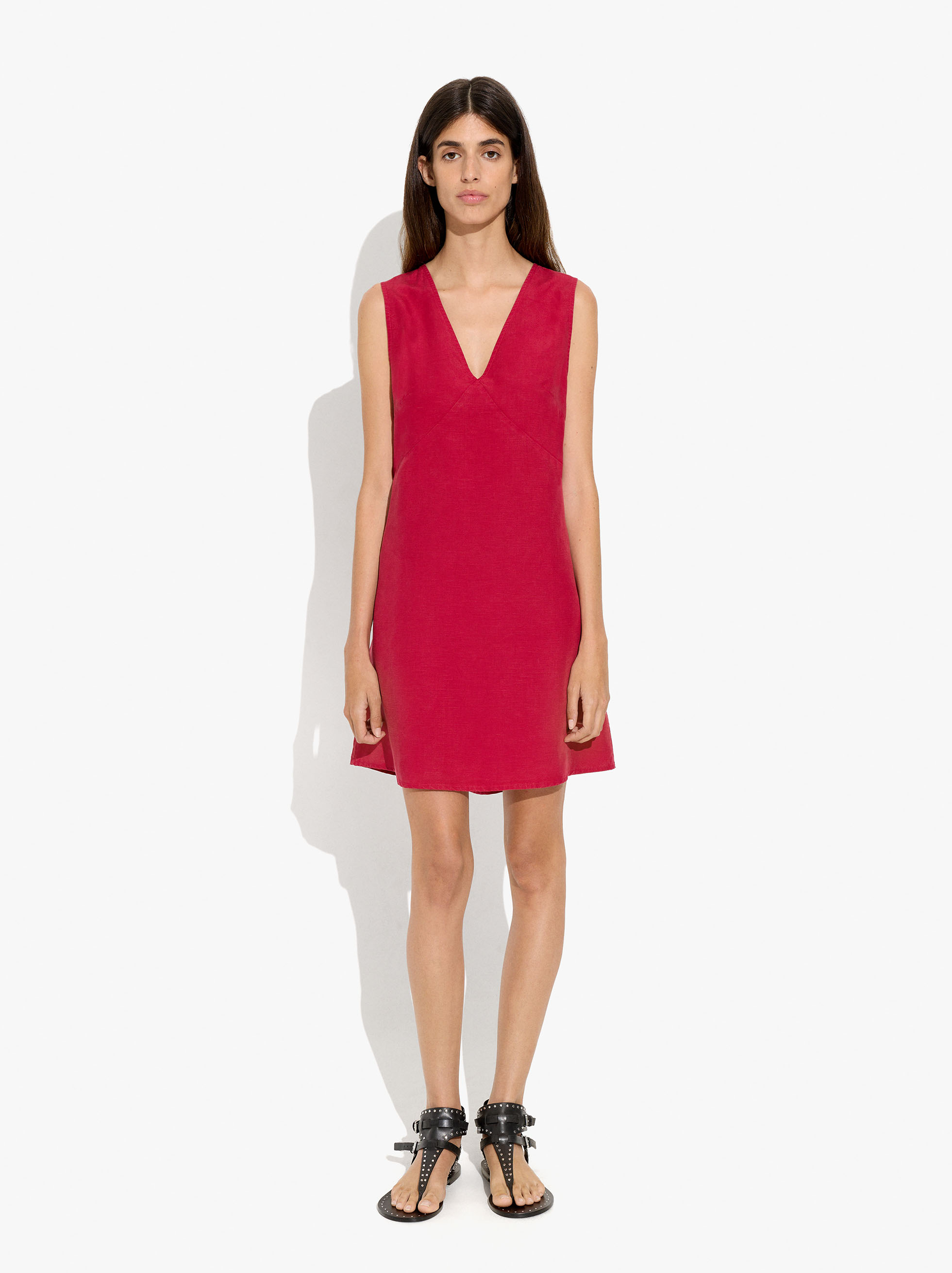 Vestit llis amb coll en V image number 1.0
